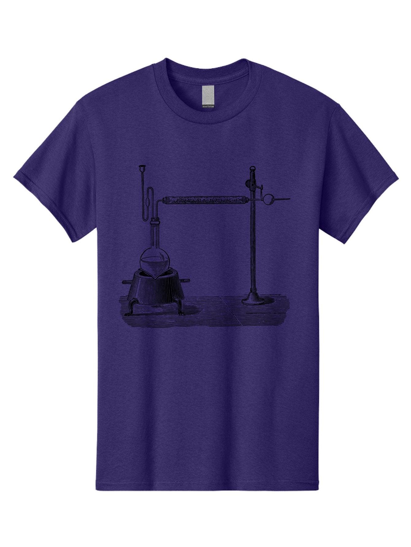 Laboratory-Distillation-Apparatus-1 Men'S Graphic Tee, 100% Cotton, Comfortable Casual Summer Wear, Machine Washable, Distillation Equipment, Laboratory Setup, Scientific Apparatus, Chemistry Experiment, Glassware, Vintage Illustration, Aad613 7
