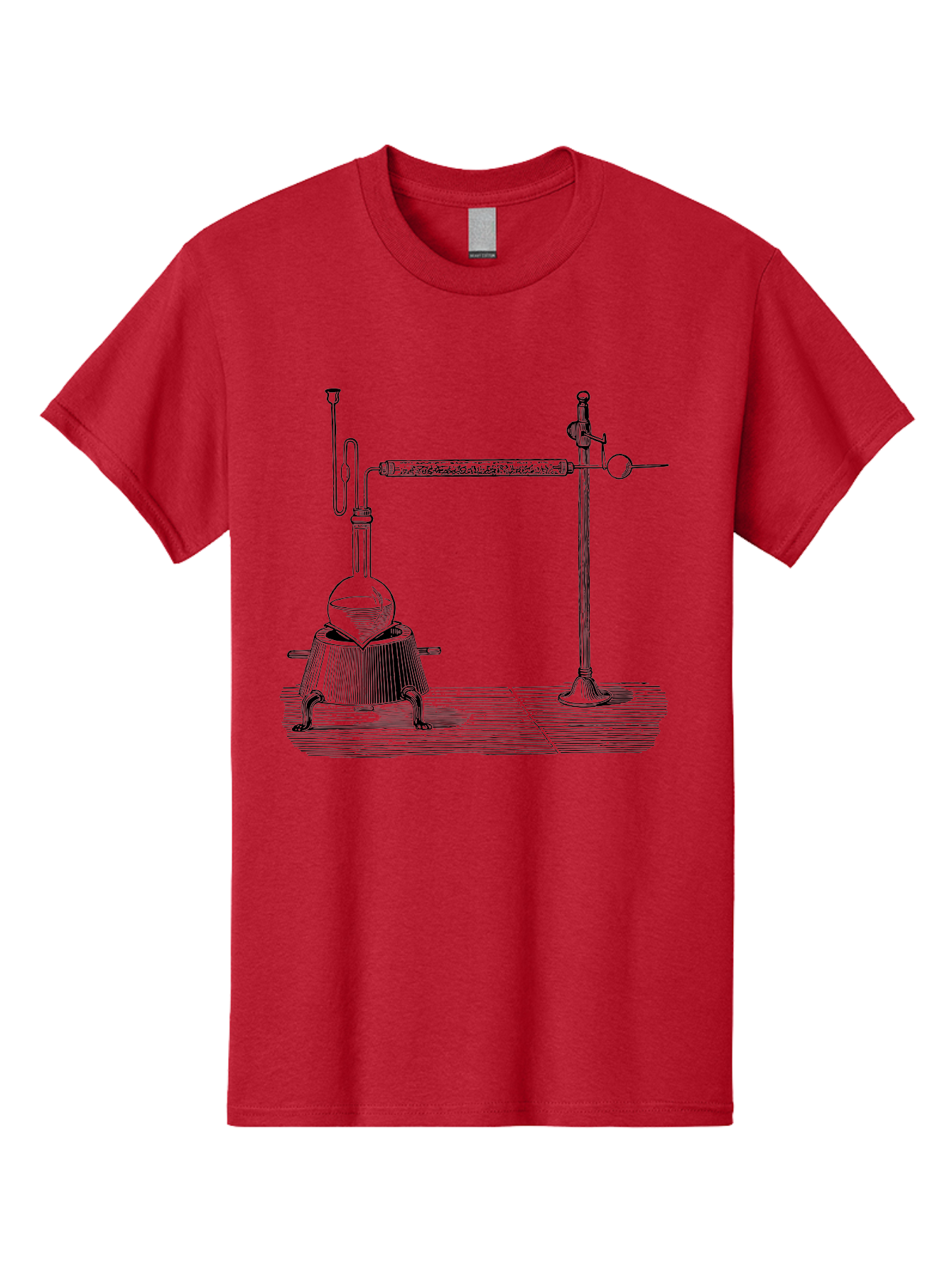 Laboratory-Distillation-Apparatus-1 Men'S Graphic Tee, 100% Cotton, Comfortable Casual Summer Wear, Machine Washable, Distillation Equipment, Laboratory Setup, Scientific Apparatus, Chemistry Experiment, Glassware, Vintage Illustration, Aad613 21