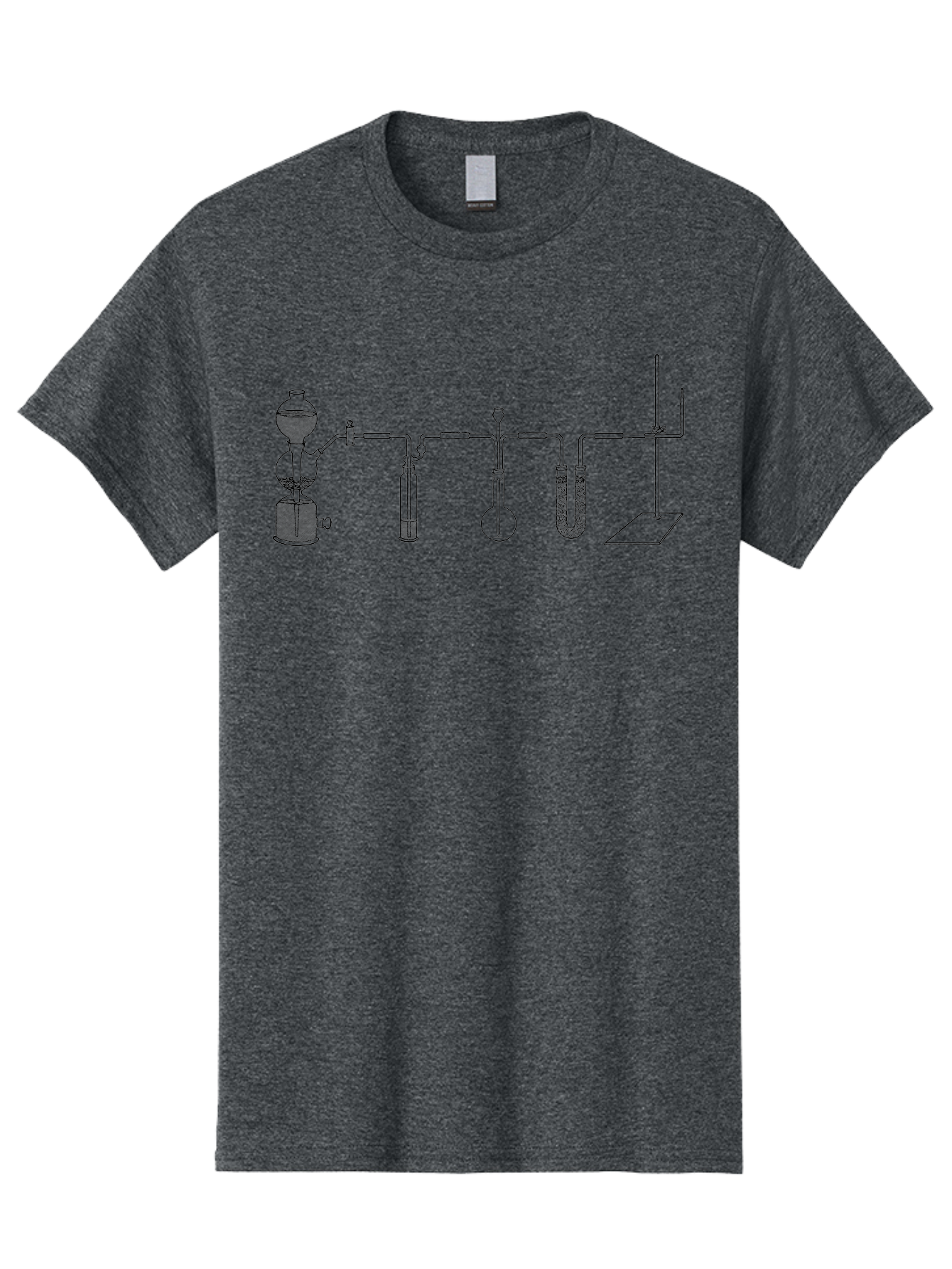 Laboratory-Distillation-Apparatus Men'S Graphic Tee, 100% Cotton, Comfortable Casual Summer Wear, Machine Washable, Laboratory Equipment, Distillation Apparatus, Scientific Instruments, Chemistry Lab, Experimental Setup, Glassware, Aad614