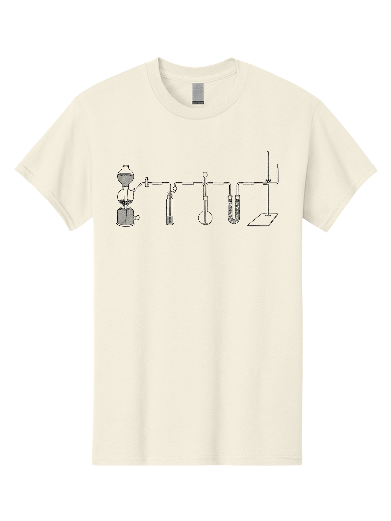 Laboratory-Distillation-Apparatus Men'S Graphic Tee, 100% Cotton, Comfortable Casual Summer Wear, Machine Washable, Laboratory Equipment, Distillation Apparatus, Scientific Instruments, Chemistry Lab, Experimental Setup, Glassware, Aad614 25