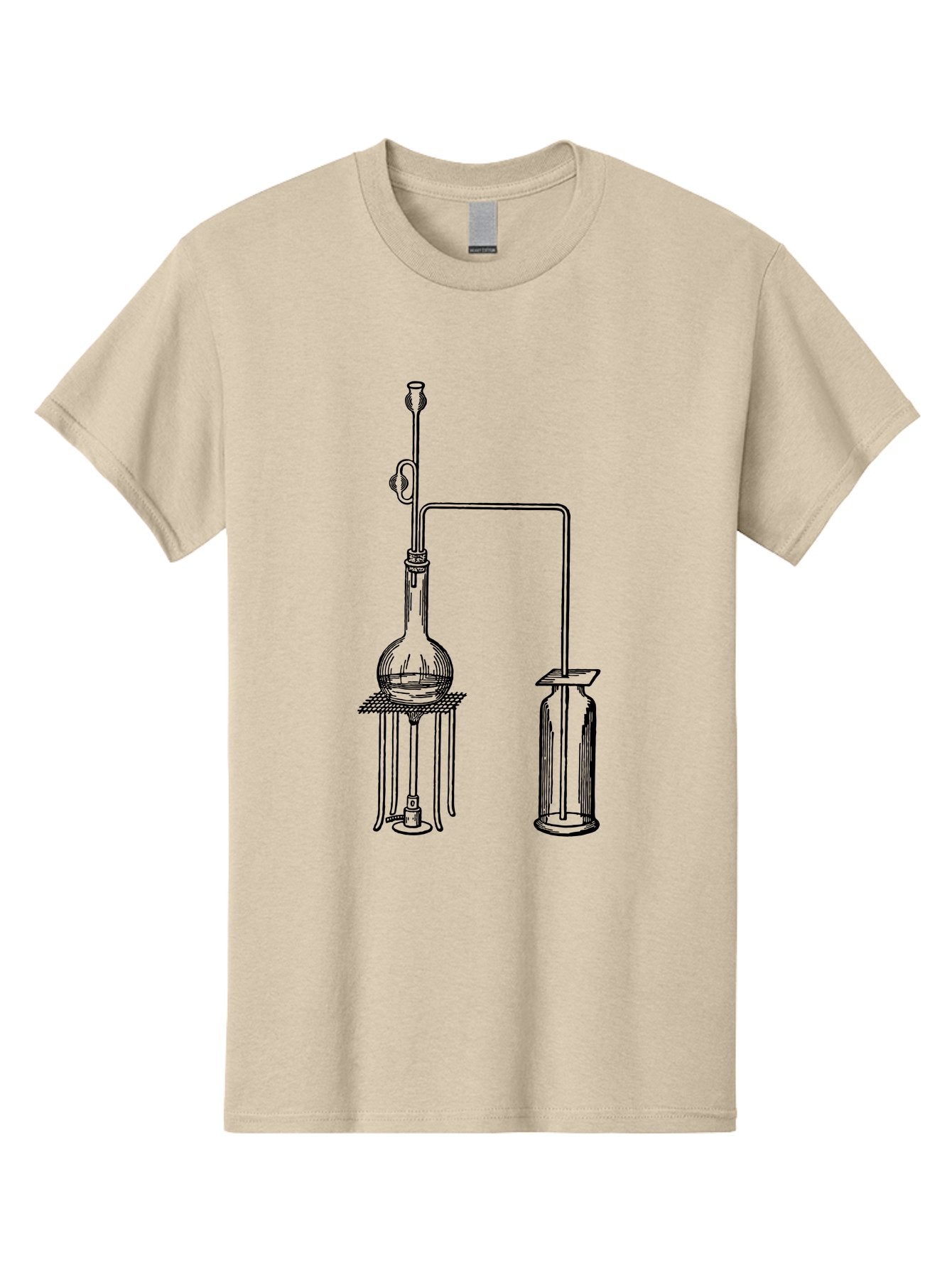 Laboratory-Equipment-2 Men'S Graphic Tee, 100% Cotton, Comfortable Casual Summer Wear, Machine Washable, Laboratory Equipment, Scientific Apparatus, Chemistry Experiment, Distillation Setup, Glassware, Vintage Illustration, Aad616 7
