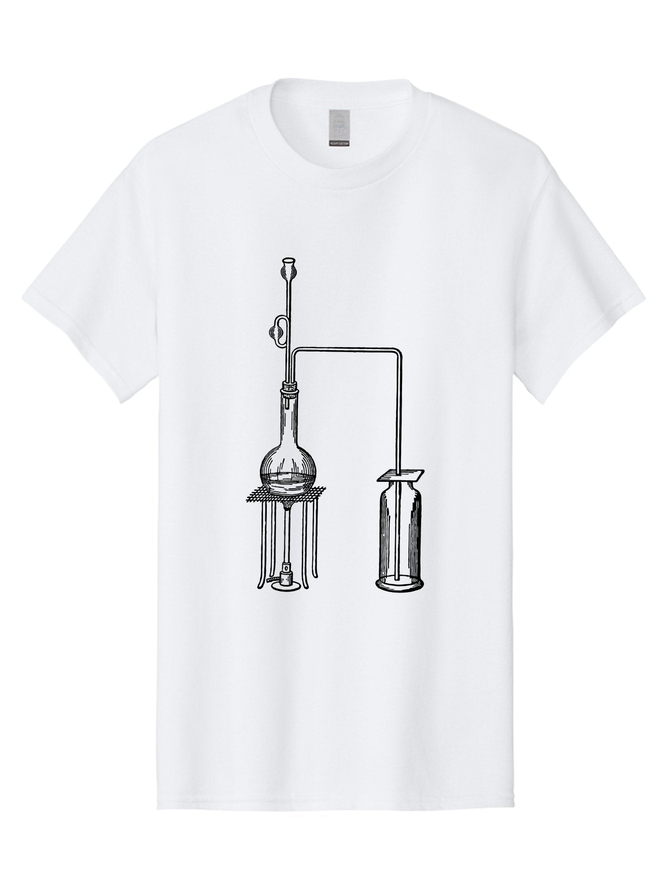 Laboratory-Equipment-2 Men'S Graphic Tee, 100% Cotton, Comfortable Casual Summer Wear, Machine Washable, Laboratory Equipment, Scientific Apparatus, Chemistry Experiment, Distillation Setup, Glassware, Vintage Illustration, Aad616 13