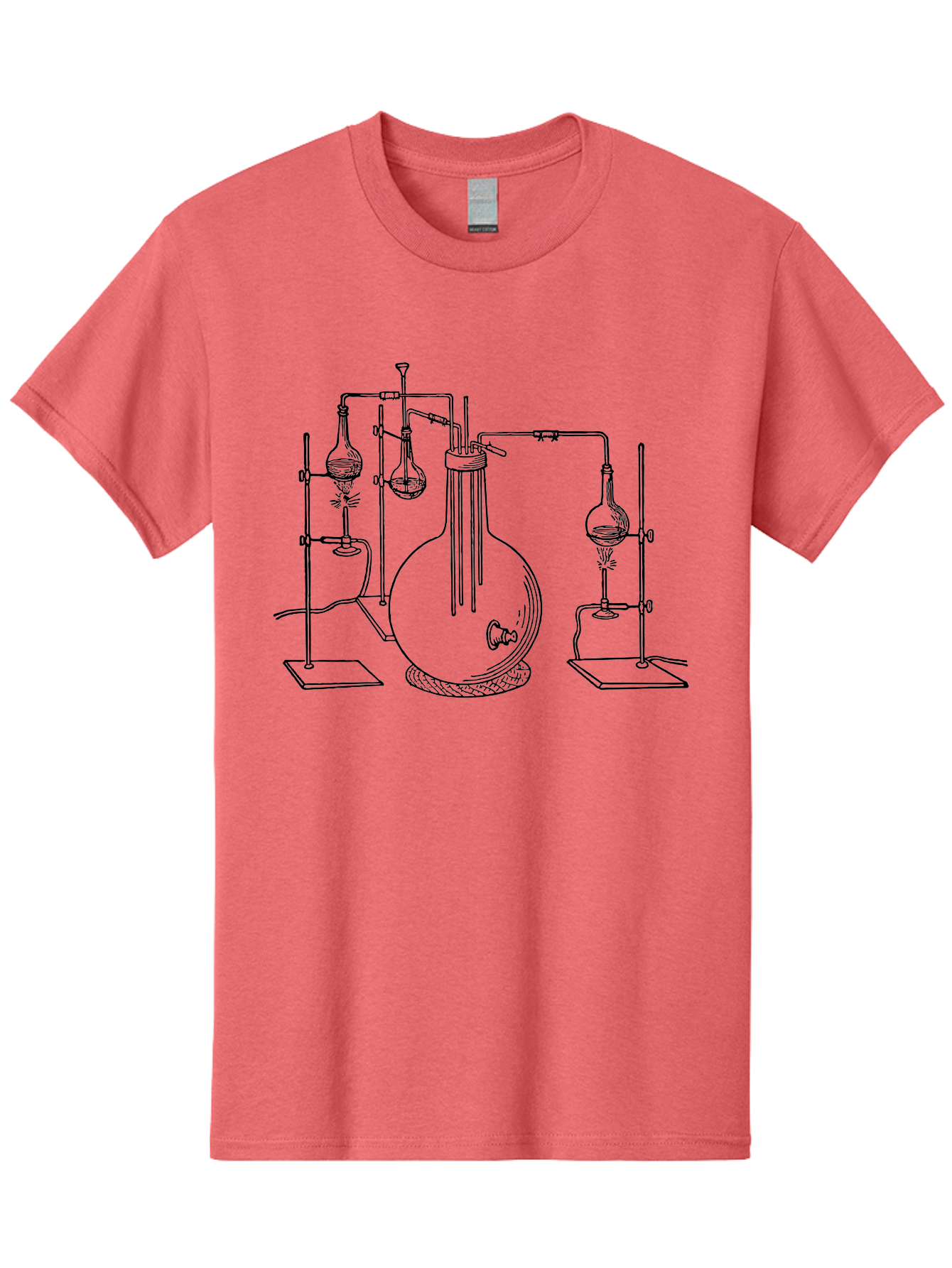 Laboratory-Equipment-3 Men'S Graphic Tee, 100% Cotton, Comfortable Casual Summer Wear, Machine Washable, Laboratory Equipment, Distillation Apparatus, Scientific Instruments, Chemistry Lab, Experimental Setup, Glassware, Round Bottom Flask, Aad617 15