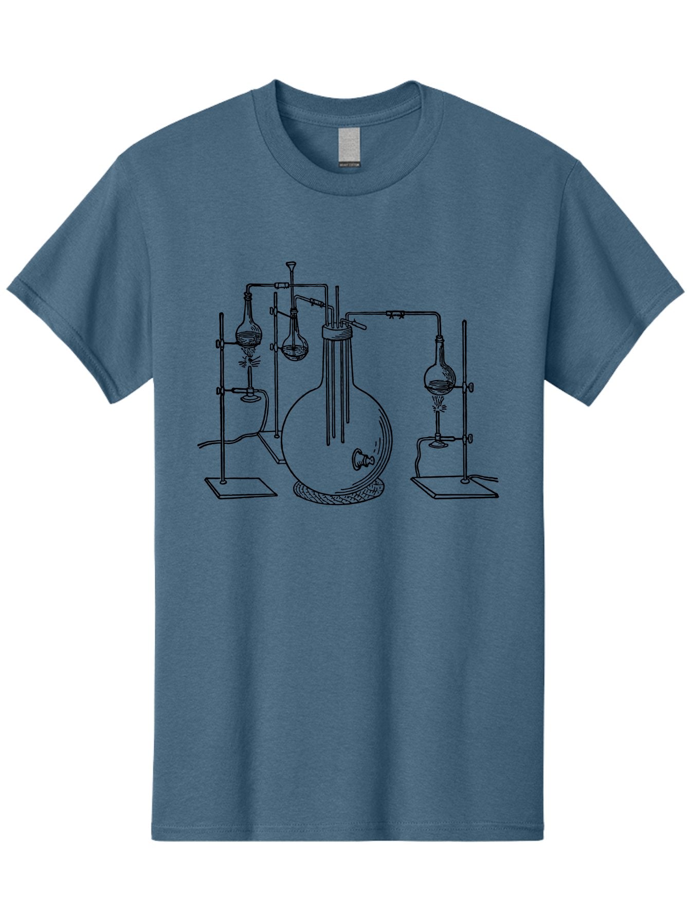 Laboratory-Equipment-3 Men'S Graphic Tee, 100% Cotton, Comfortable Casual Summer Wear, Machine Washable, Laboratory Equipment, Distillation Apparatus, Scientific Instruments, Chemistry Lab, Experimental Setup, Glassware, Round Bottom Flask, Aad617 14