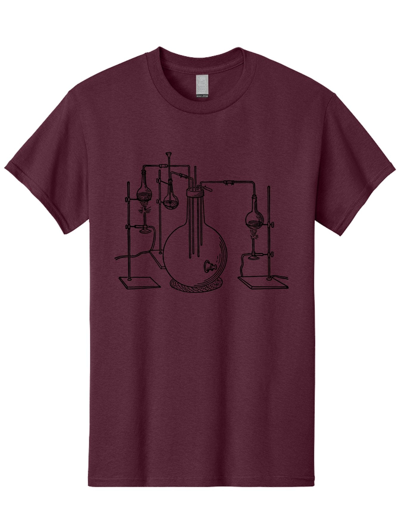Laboratory-Equipment-3 Men'S Graphic Tee, 100% Cotton, Comfortable Casual Summer Wear, Machine Washable, Laboratory Equipment, Distillation Apparatus, Scientific Instruments, Chemistry Lab, Experimental Setup, Glassware, Round Bottom Flask, Aad617 9