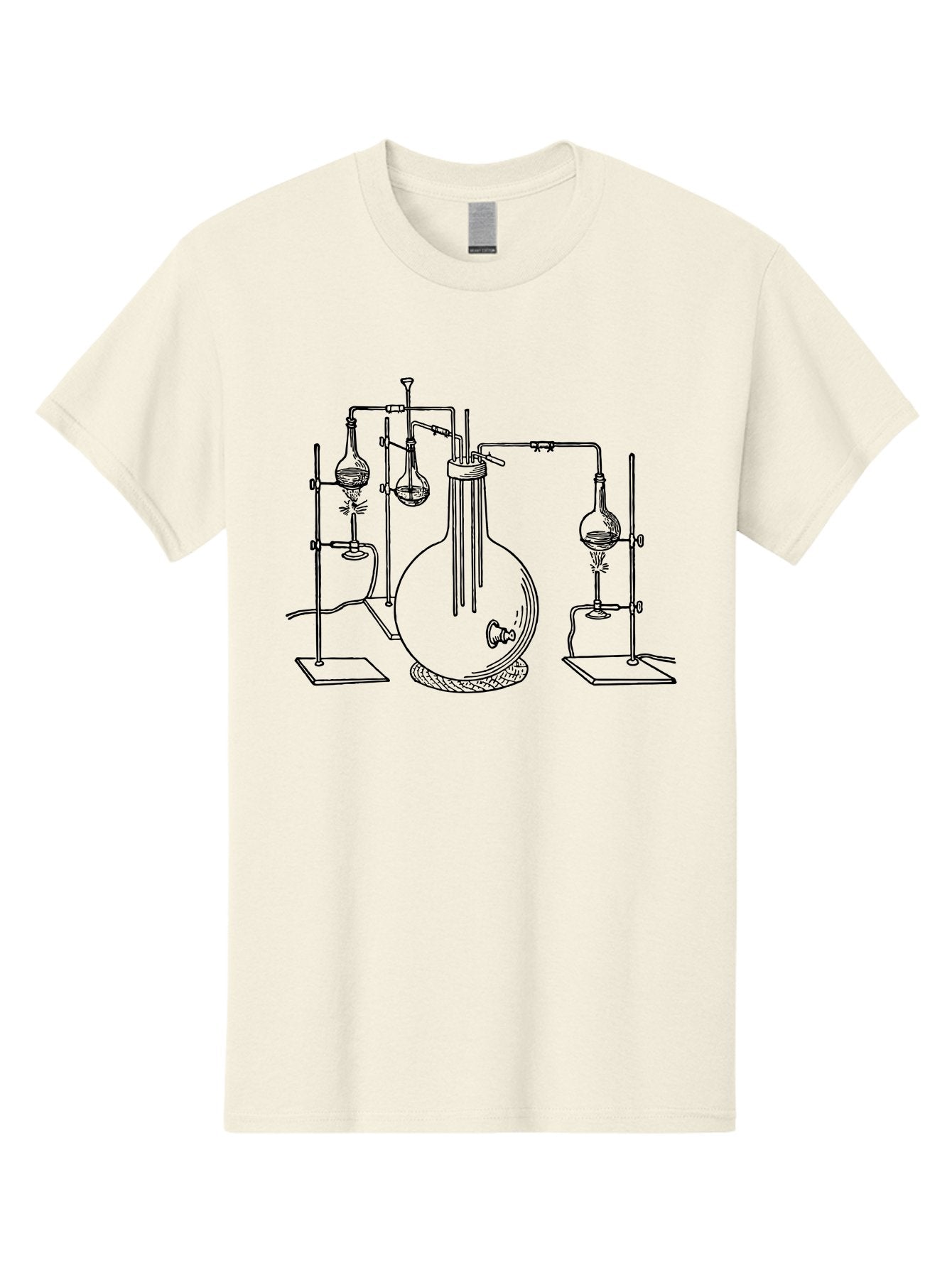 Laboratory-Equipment-3 Men'S Graphic Tee, 100% Cotton, Comfortable Casual Summer Wear, Machine Washable, Laboratory Equipment, Distillation Apparatus, Scientific Instruments, Chemistry Lab, Experimental Setup, Glassware, Round Bottom Flask, Aad617 15