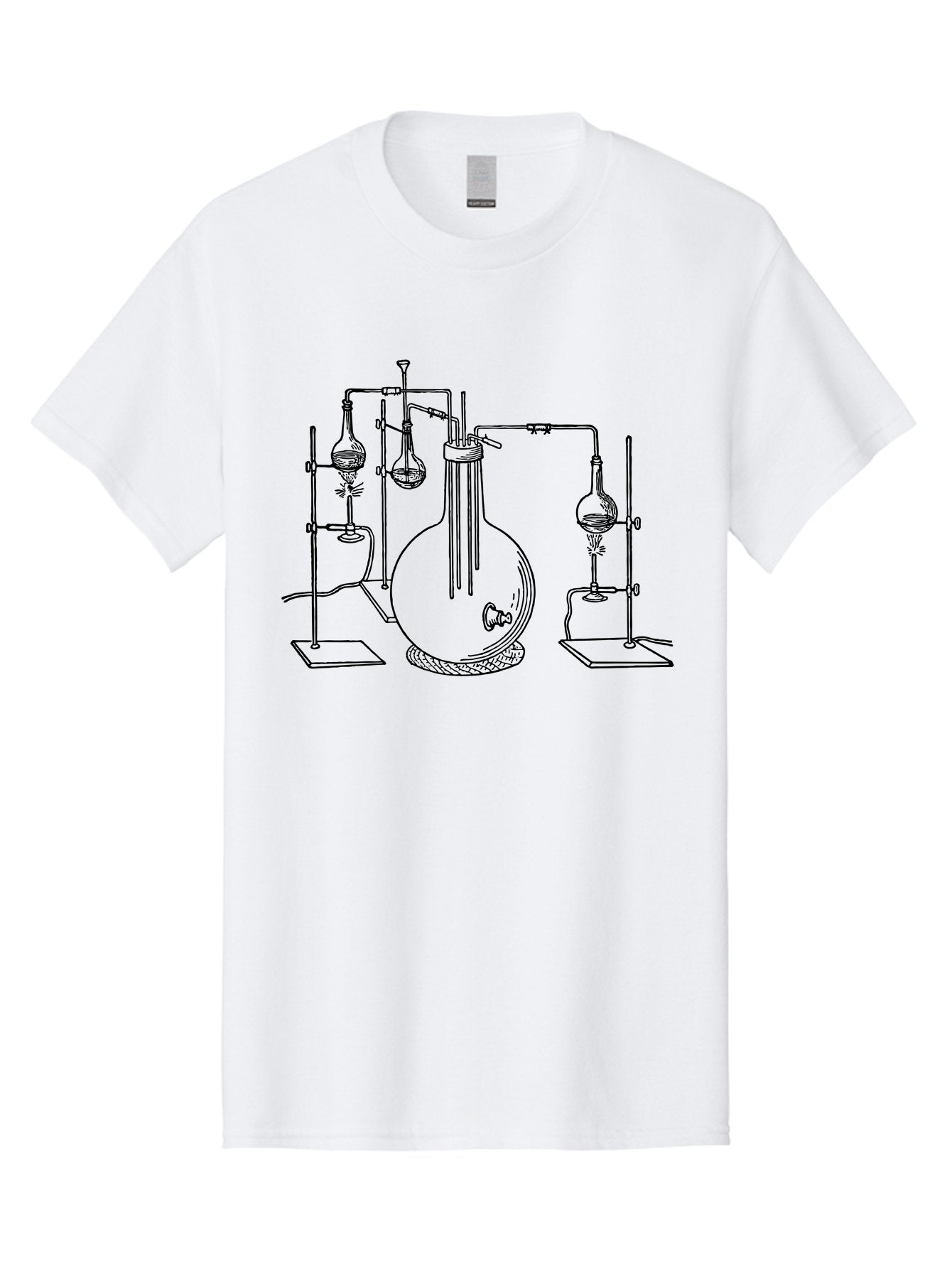 Laboratory-Equipment-3 Men'S Graphic Tee, 100% Cotton, Comfortable Casual Summer Wear, Machine Washable, Laboratory Equipment, Distillation Apparatus, Scientific Instruments, Chemistry Lab, Experimental Setup, Glassware, Round Bottom Flask, Aad617 7