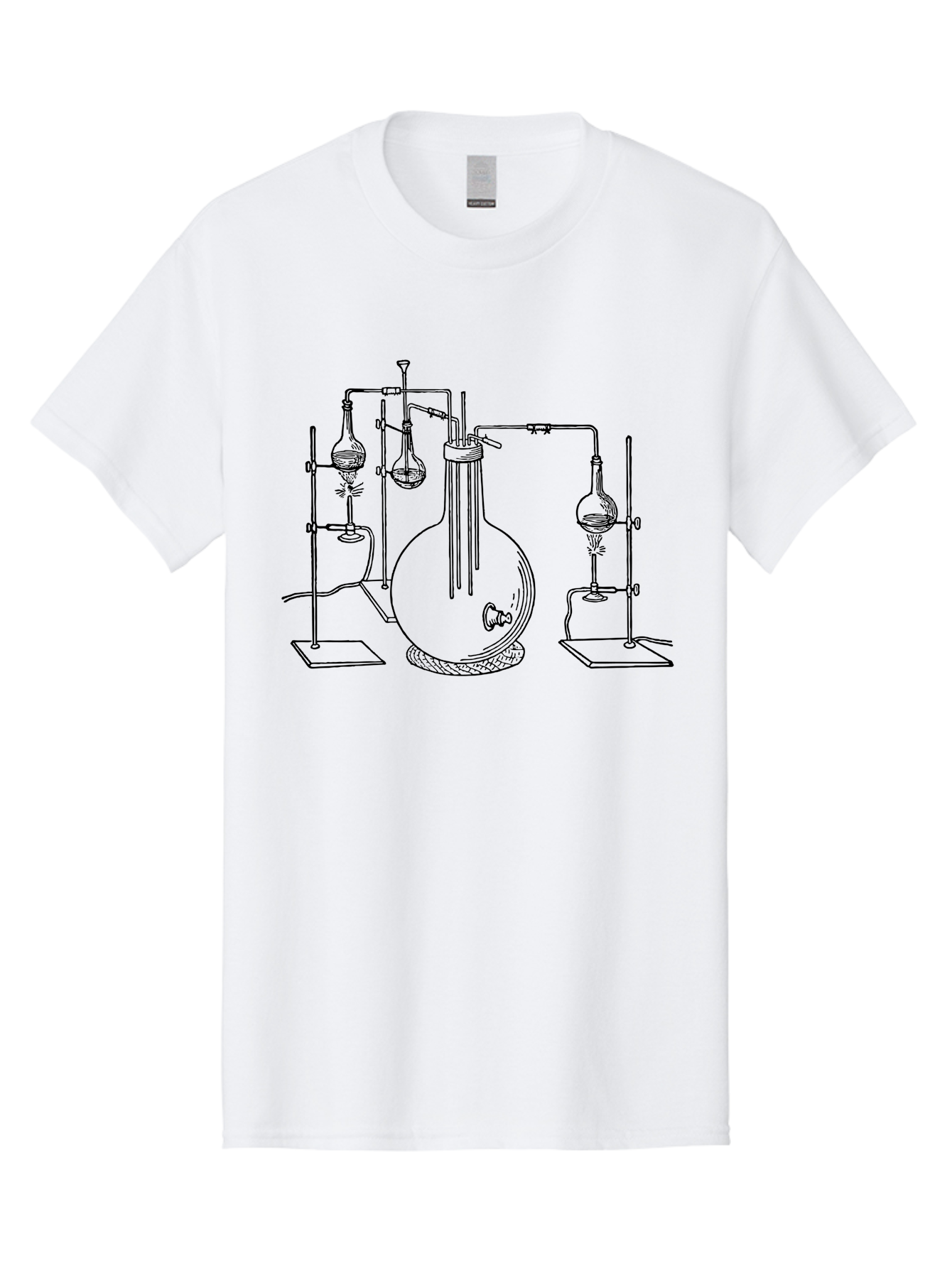 Laboratory-Equipment-3 Men'S Graphic Tee, 100% Cotton, Comfortable Casual Summer Wear, Machine Washable, Laboratory Equipment, Distillation Apparatus, Scientific Instruments, Chemistry Lab, Experimental Setup, Glassware, Round Bottom Flask, Aad617 25