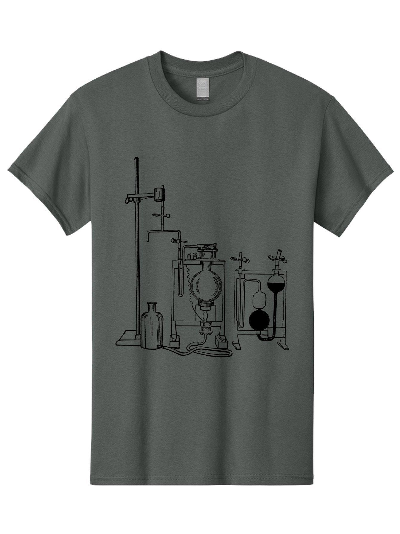 Laboratory-Equipment-4 Men'S Graphic Tee, 100% Cotton, Comfortable Casual Summer Wear, Machine Washable, Laboratory Equipment, Scientific Instruments, Chemistry Apparatus, Distillation Device, Flask, Bottle, Valve, Tube, Laboratory Setup, Aad618 6