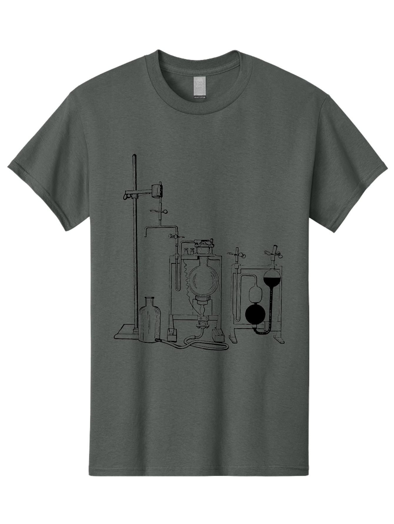 Laboratory-Equipment-4 Men'S Graphic Tee, 100% Cotton, Comfortable Casual Summer Wear, Machine Washable, Laboratory Equipment, Scientific Instruments, Chemistry Apparatus, Distillation Device, Flask, Bottle, Valve, Tube, Laboratory Setup, Aad618 13