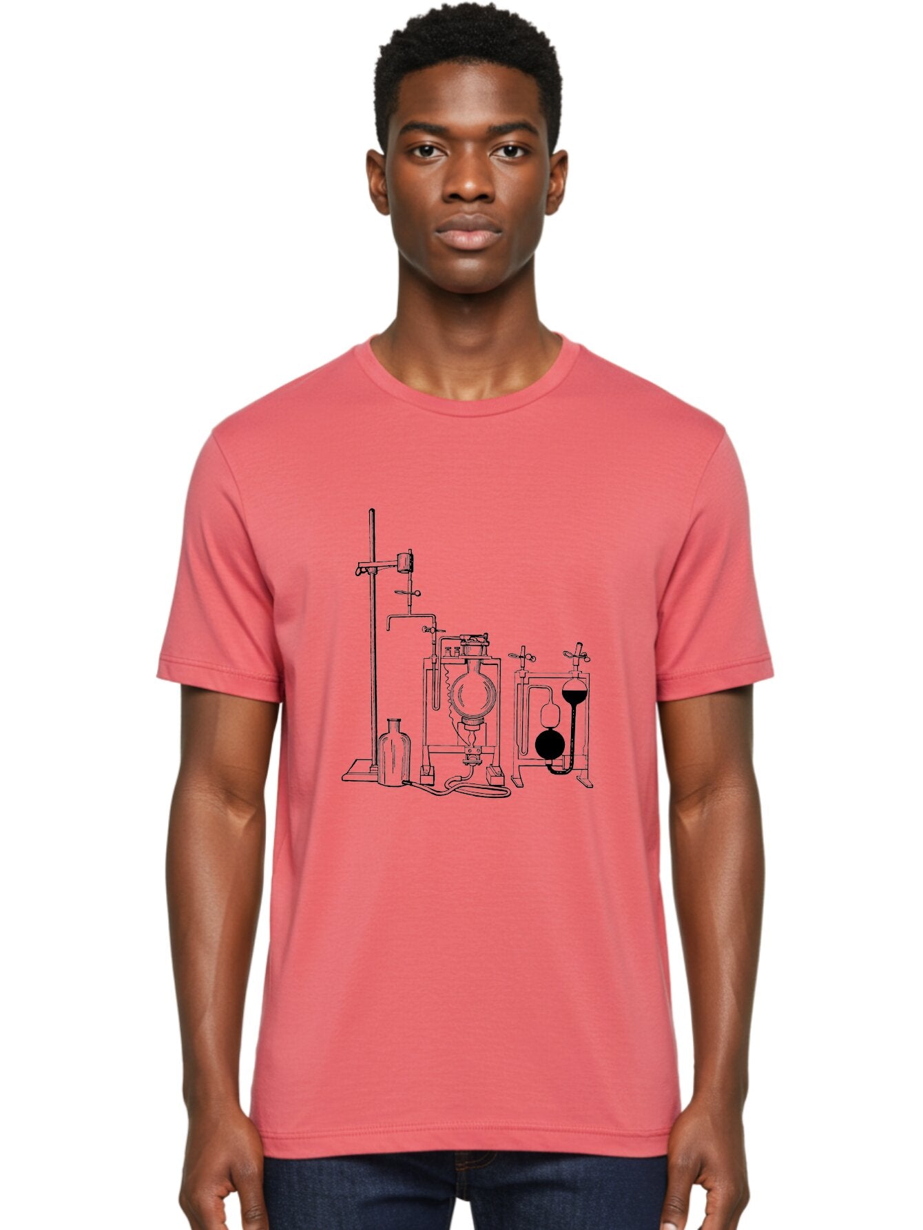 Laboratory-Equipment-4 Men'S Graphic Tee, 100% Cotton, Comfortable Casual Summer Wear, Machine Washable, Laboratory Equipment, Scientific Instruments, Chemistry Apparatus, Distillation Device, Flask, Bottle, Valve, Tube, Laboratory Setup, Aad618 19