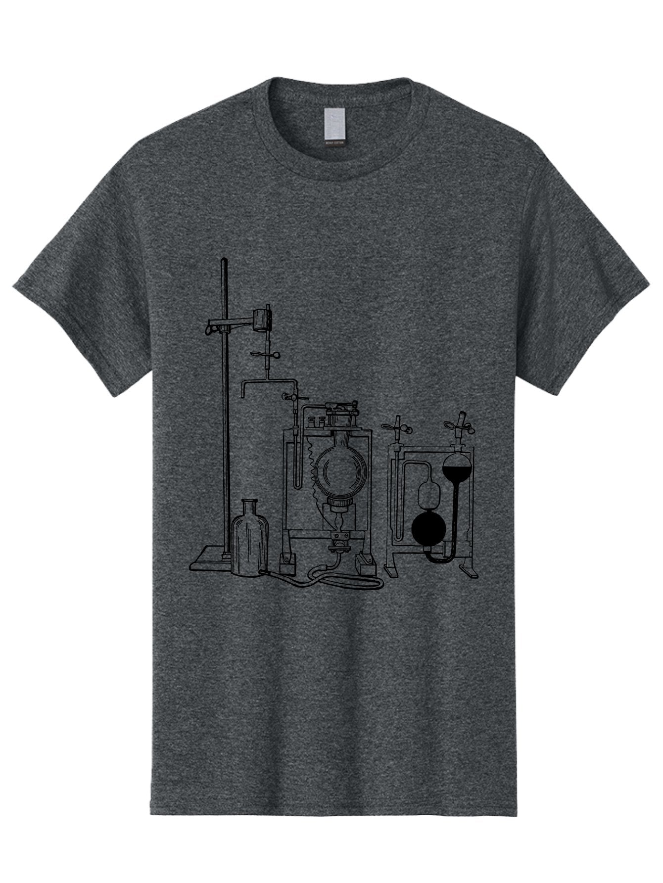 Laboratory-Equipment-4 Men'S Graphic Tee, 100% Cotton, Comfortable Casual Summer Wear, Machine Washable, Laboratory Equipment, Scientific Instruments, Chemistry Apparatus, Distillation Device, Flask, Bottle, Valve, Tube, Laboratory Setup, Aad618 8