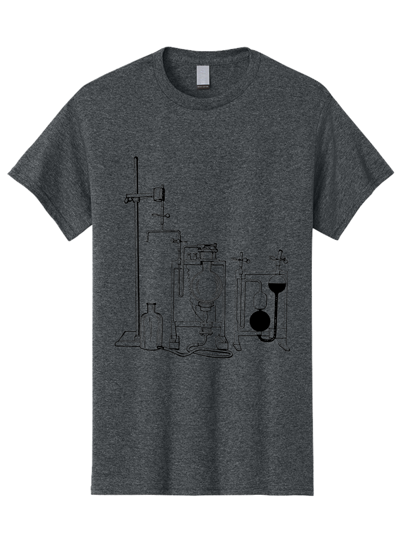 Laboratory-Equipment-4 Men'S Graphic Tee, 100% Cotton, Comfortable Casual Summer Wear, Machine Washable, Laboratory Equipment, Scientific Instruments, Chemistry Apparatus, Distillation Device, Flask, Bottle, Valve, Tube, Laboratory Setup, Aad618 11