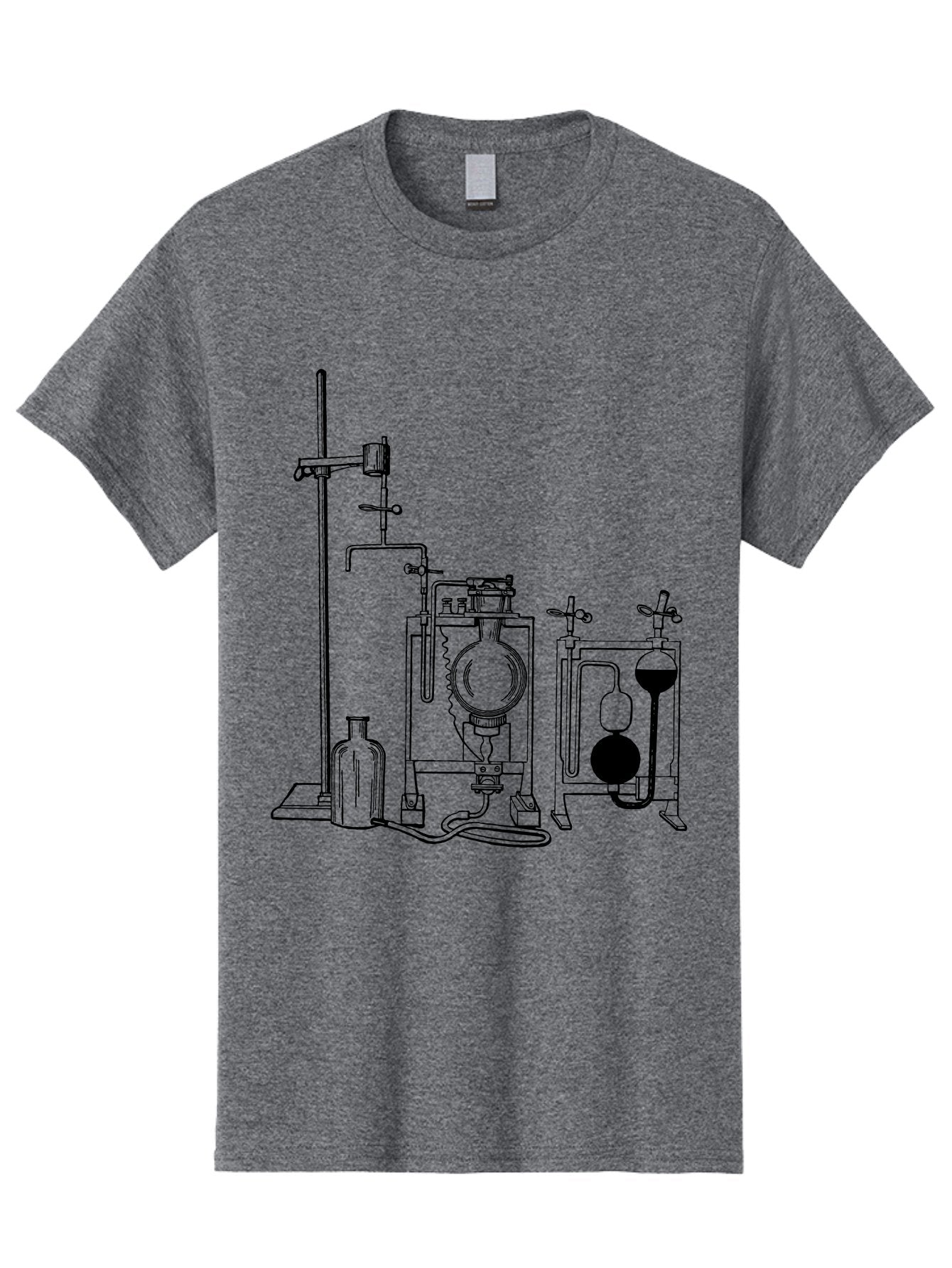 Laboratory-Equipment-4 Men'S Graphic Tee, 100% Cotton, Comfortable Casual Summer Wear, Machine Washable, Laboratory Equipment, Scientific Instruments, Chemistry Apparatus, Distillation Device, Flask, Bottle, Valve, Tube, Laboratory Setup, Aad618 13