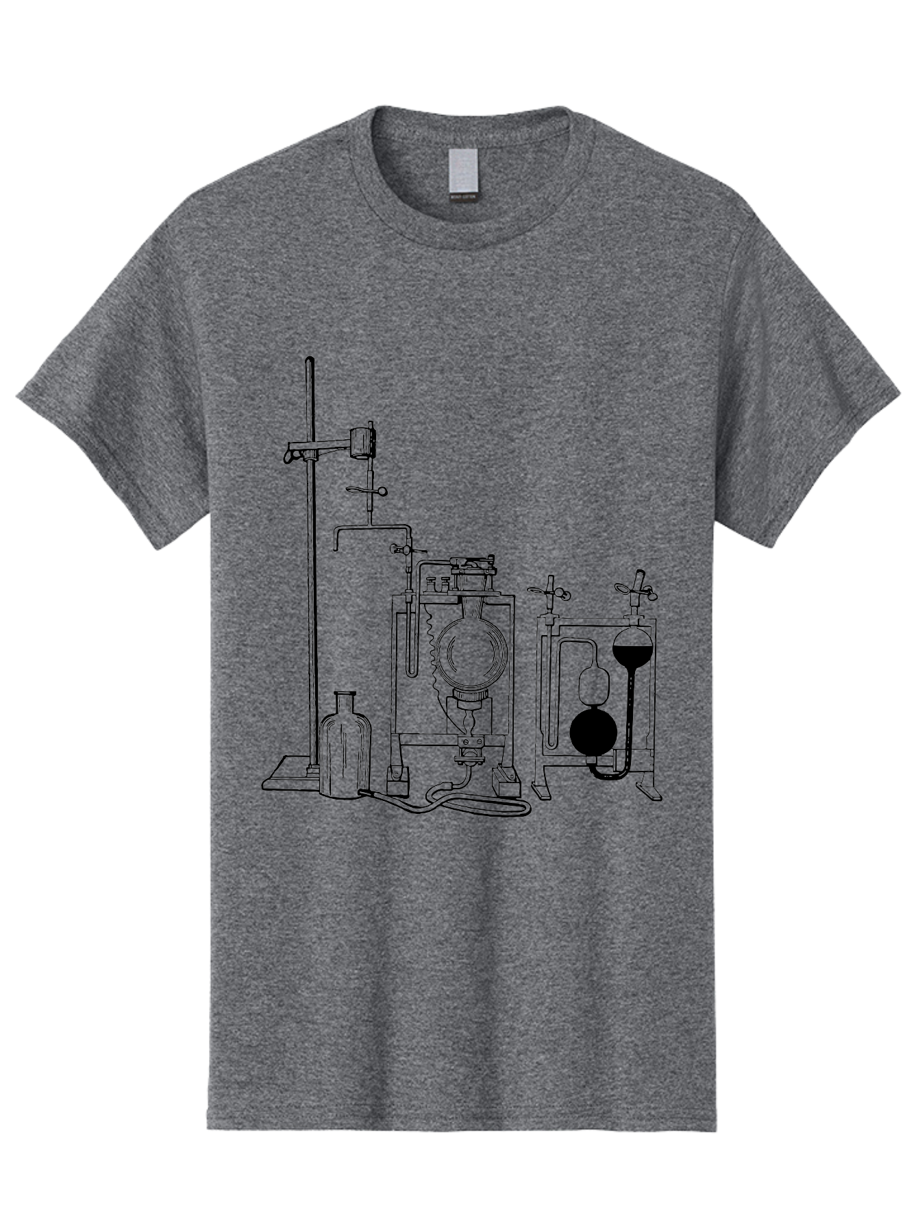Laboratory-Equipment-4 Men'S Graphic Tee, 100% Cotton, Comfortable Casual Summer Wear, Machine Washable, Laboratory Equipment, Scientific Instruments, Chemistry Apparatus, Distillation Device, Flask, Bottle, Valve, Tube, Laboratory Setup, Aad618 29