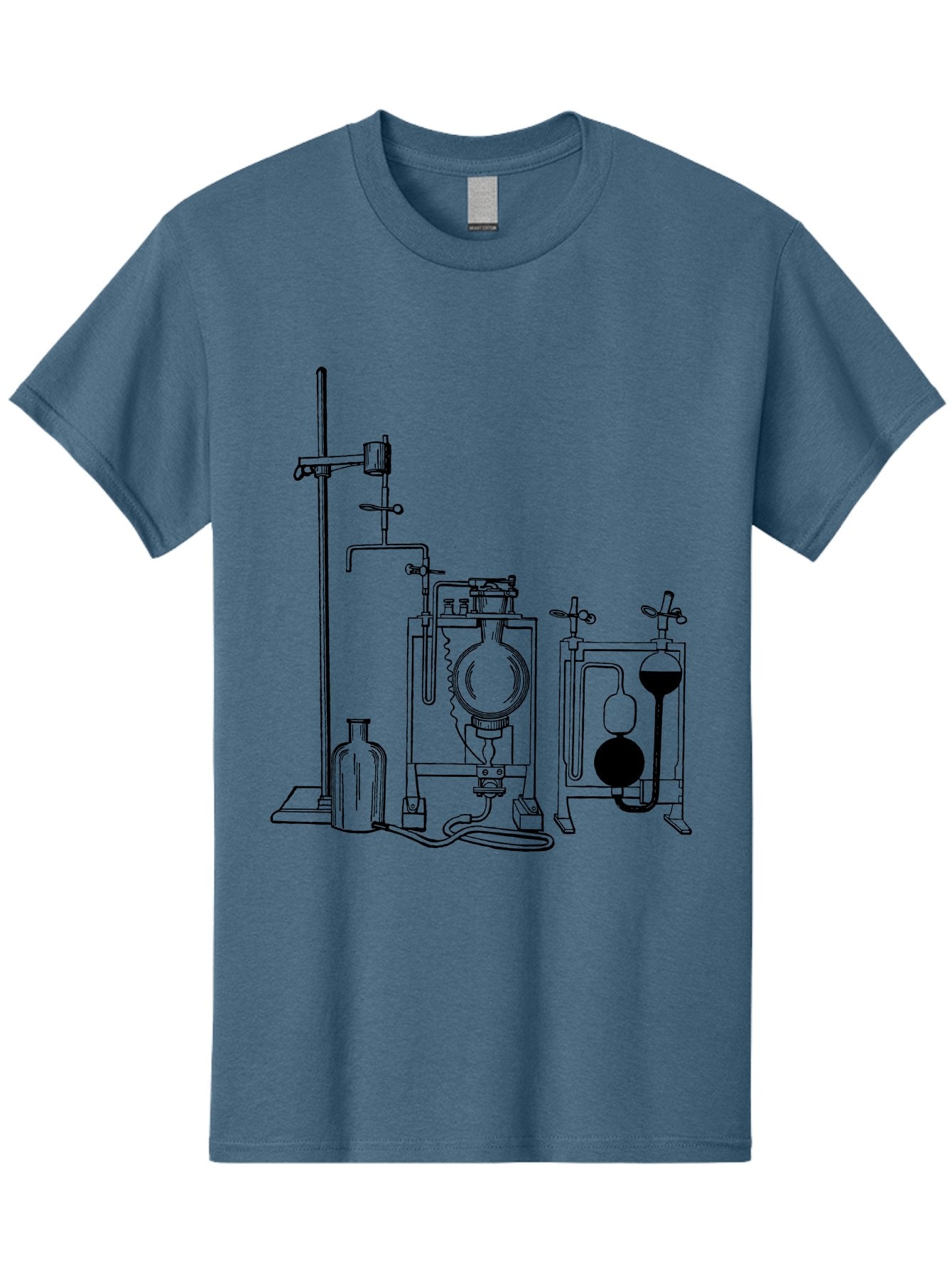 Laboratory-Equipment-4 Men'S Graphic Tee, 100% Cotton, Comfortable Casual Summer Wear, Machine Washable, Laboratory Equipment, Scientific Instruments, Chemistry Apparatus, Distillation Device, Flask, Bottle, Valve, Tube, Laboratory Setup, Aad618 7