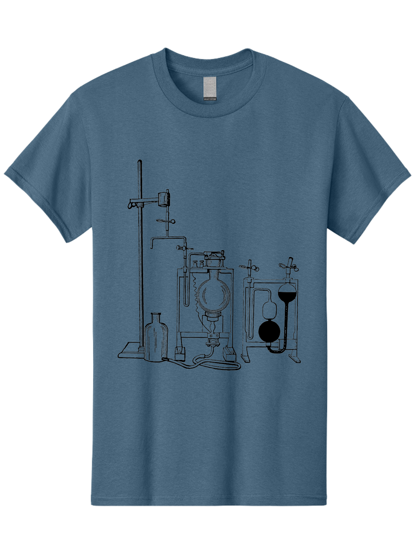 Laboratory-Equipment-4 Men'S Graphic Tee, 100% Cotton, Comfortable Casual Summer Wear, Machine Washable, Laboratory Equipment, Scientific Instruments, Chemistry Apparatus, Distillation Device, Flask, Bottle, Valve, Tube, Laboratory Setup, Aad618 25