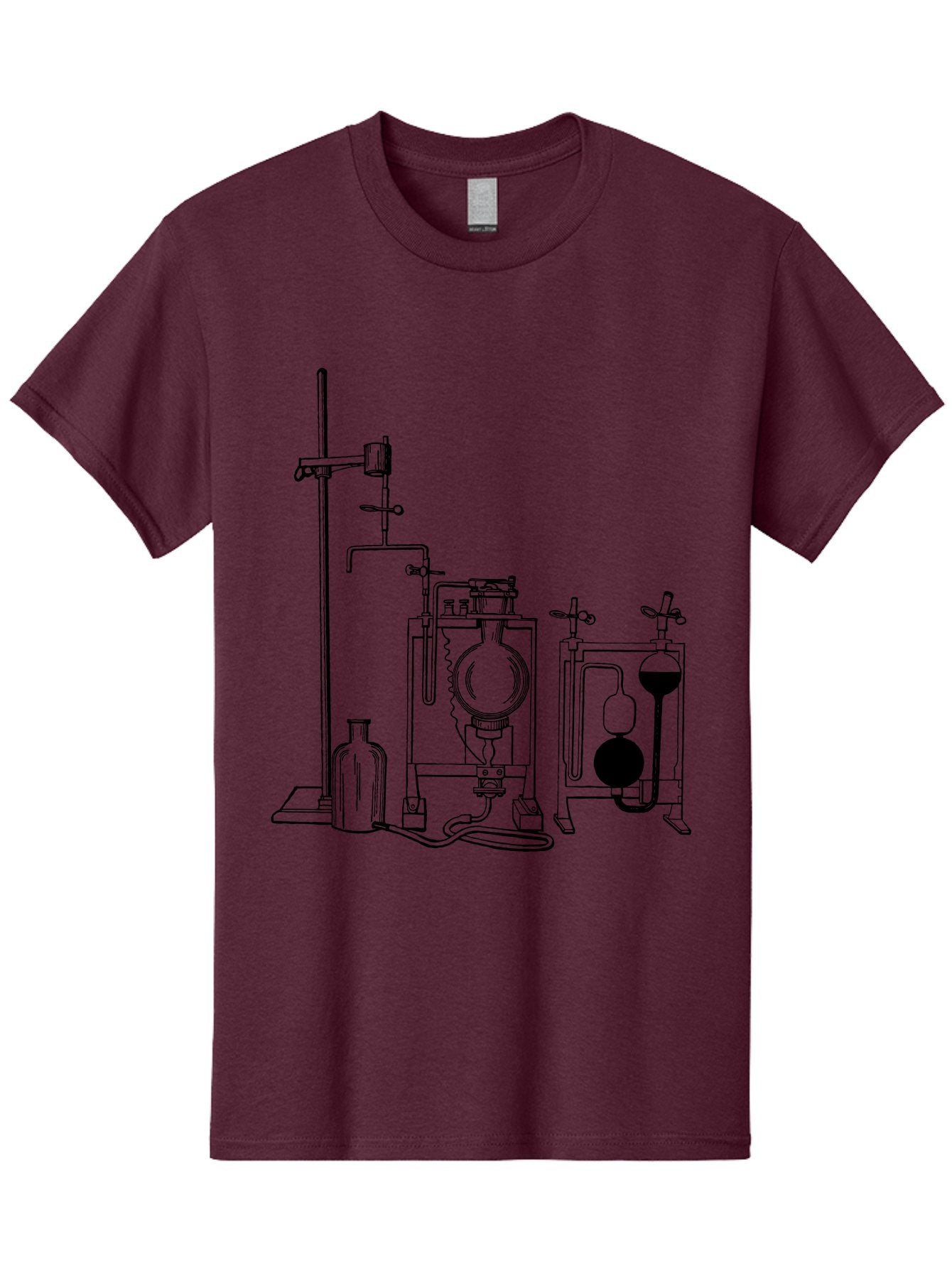 Laboratory-Equipment-4 Men'S Graphic Tee, 100% Cotton, Comfortable Casual Summer Wear, Machine Washable, Laboratory Equipment, Scientific Instruments, Chemistry Apparatus, Distillation Device, Flask, Bottle, Valve, Tube, Laboratory Setup, Aad618 3