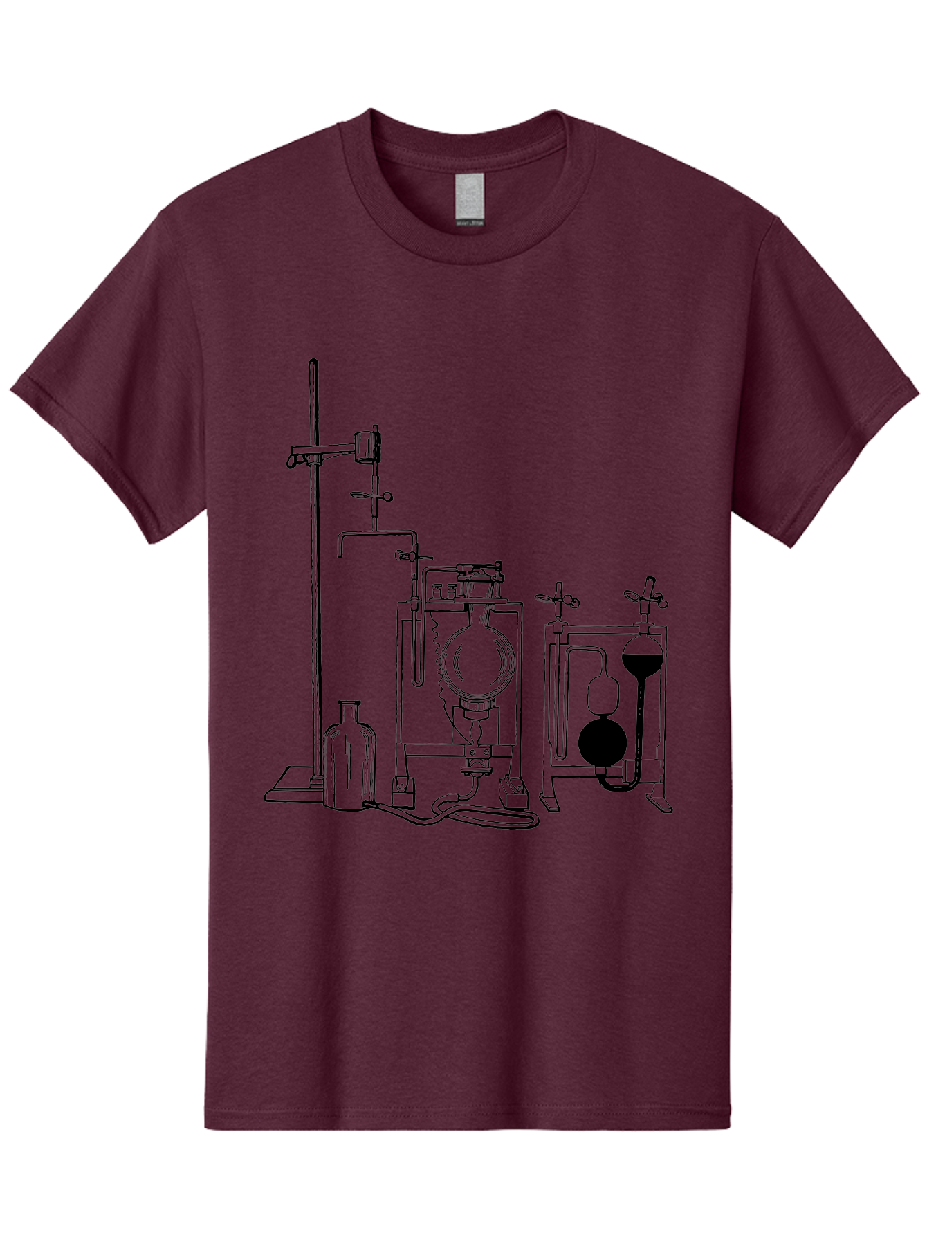 Laboratory-Equipment-4 Men'S Graphic Tee, 100% Cotton, Comfortable Casual Summer Wear, Machine Washable, Laboratory Equipment, Scientific Instruments, Chemistry Apparatus, Distillation Device, Flask, Bottle, Valve, Tube, Laboratory Setup, Aad618 17