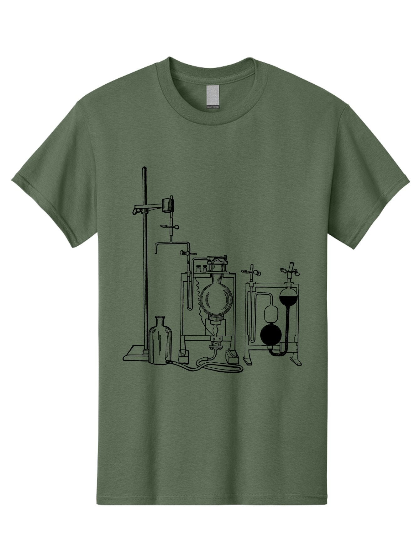 Laboratory-Equipment-4 Men'S Graphic Tee, 100% Cotton, Comfortable Casual Summer Wear, Machine Washable, Laboratory Equipment, Scientific Instruments, Chemistry Apparatus, Distillation Device, Flask, Bottle, Valve, Tube, Laboratory Setup, Aad618 9