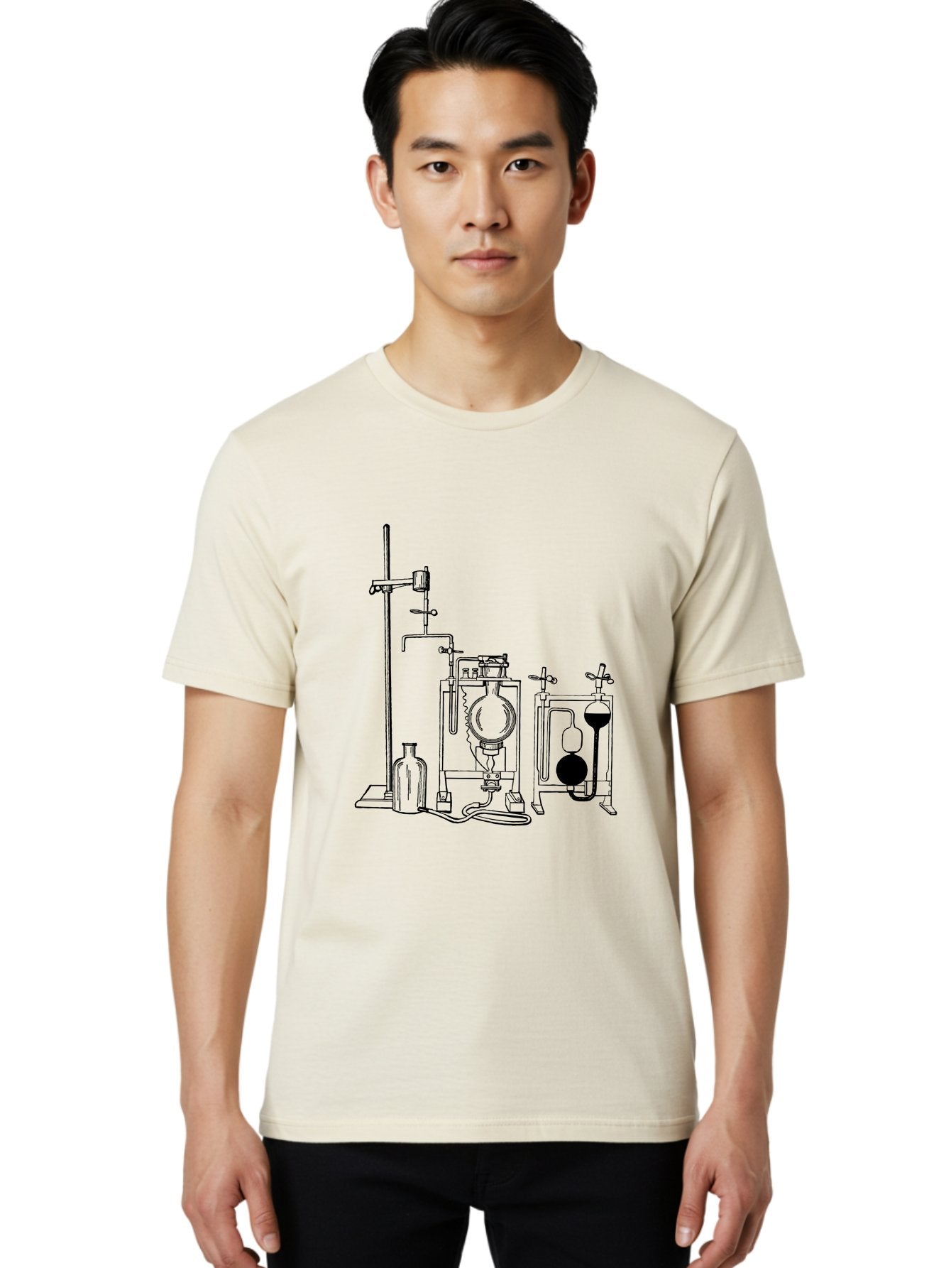 Laboratory-Equipment-4 Men'S Graphic Tee, 100% Cotton, Comfortable Casual Summer Wear, Machine Washable, Laboratory Equipment, Scientific Instruments, Chemistry Apparatus, Distillation Device, Flask, Bottle, Valve, Tube, Laboratory Setup, Aad618 27