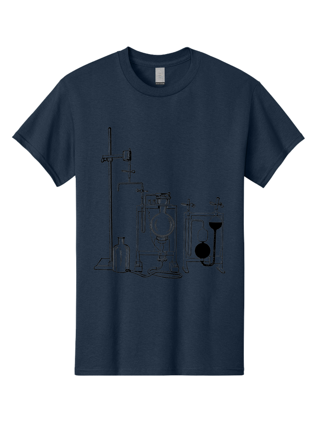 Laboratory-Equipment-4 Men'S Graphic Tee, 100% Cotton, Comfortable Casual Summer Wear, Machine Washable, Laboratory Equipment, Scientific Instruments, Chemistry Apparatus, Distillation Device, Flask, Bottle, Valve, Tube, Laboratory Setup, Aad618 23