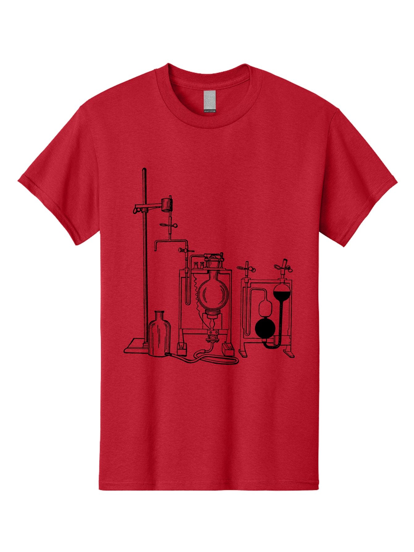 Laboratory-Equipment-4 Men'S Graphic Tee, 100% Cotton, Comfortable Casual Summer Wear, Machine Washable, Laboratory Equipment, Scientific Instruments, Chemistry Apparatus, Distillation Device, Flask, Bottle, Valve, Tube, Laboratory Setup, Aad618 5