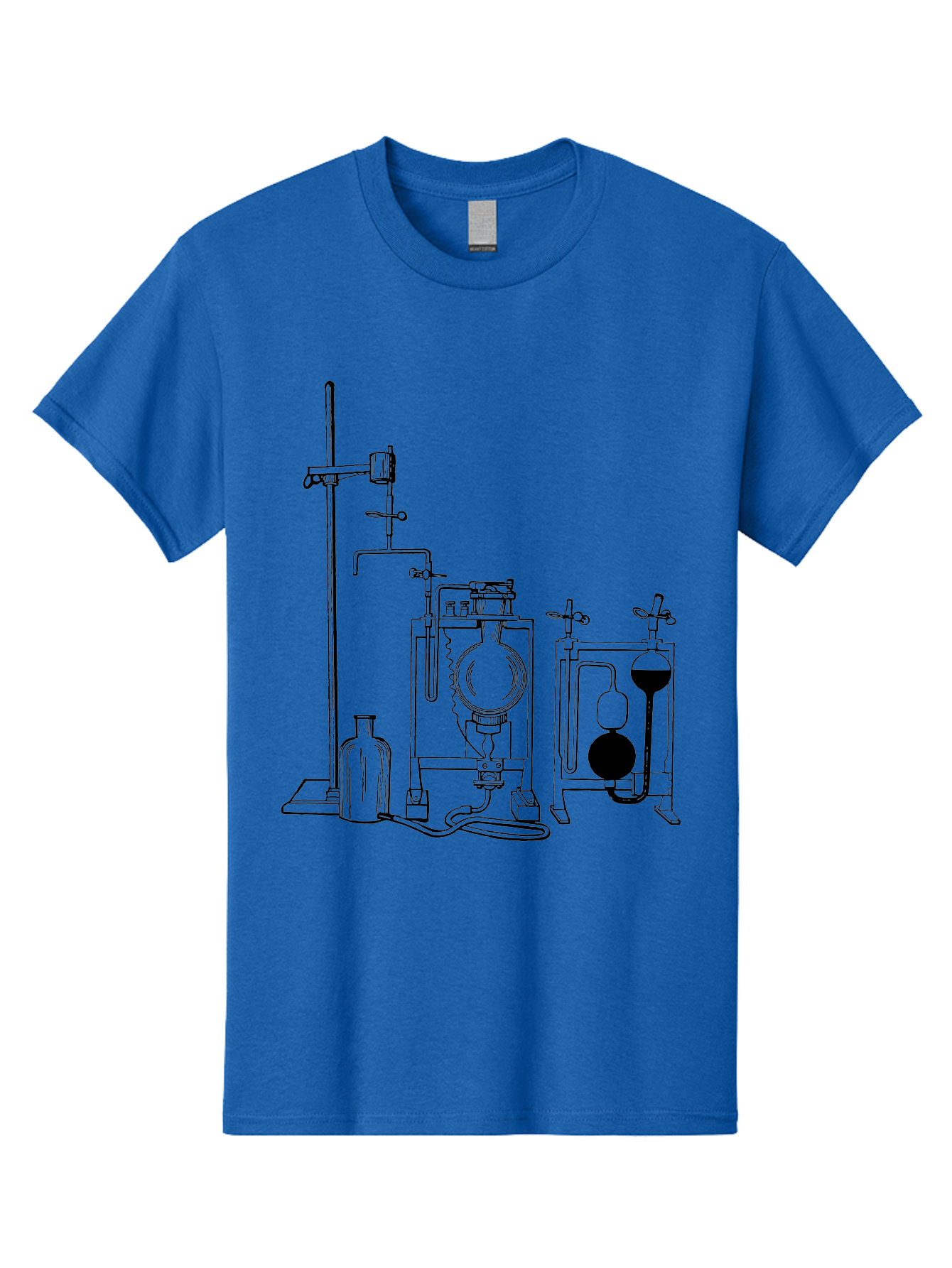 Laboratory-Equipment-4 Men'S Graphic Tee, 100% Cotton, Comfortable Casual Summer Wear, Machine Washable, Laboratory Equipment, Scientific Instruments, Chemistry Apparatus, Distillation Device, Flask, Bottle, Valve, Tube, Laboratory Setup, Aad618 19
