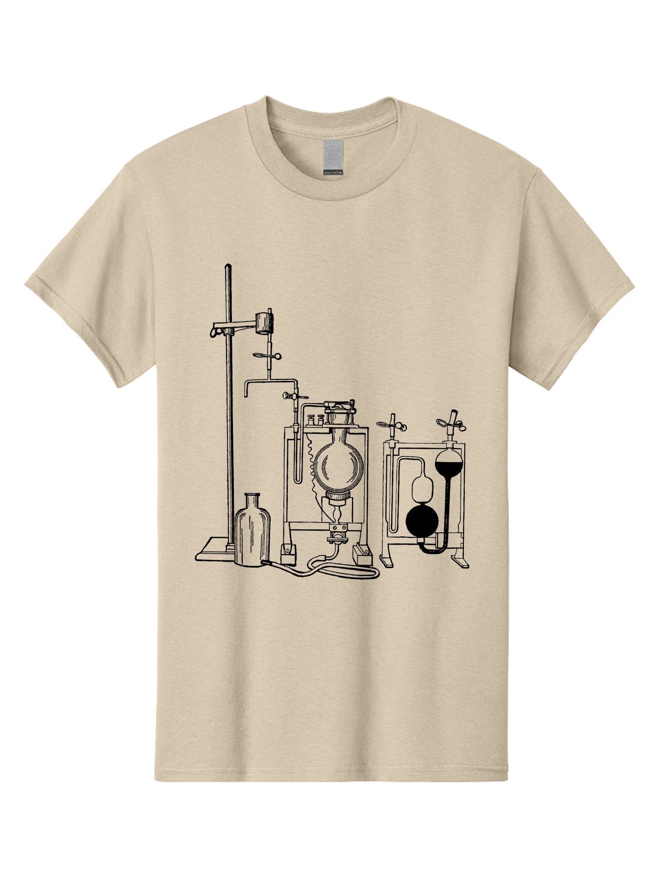 Laboratory-Equipment-4 Men'S Graphic Tee, 100% Cotton, Comfortable Casual Summer Wear, Machine Washable, Laboratory Equipment, Scientific Instruments, Chemistry Apparatus, Distillation Device, Flask, Bottle, Valve, Tube, Laboratory Setup, Aad618 14