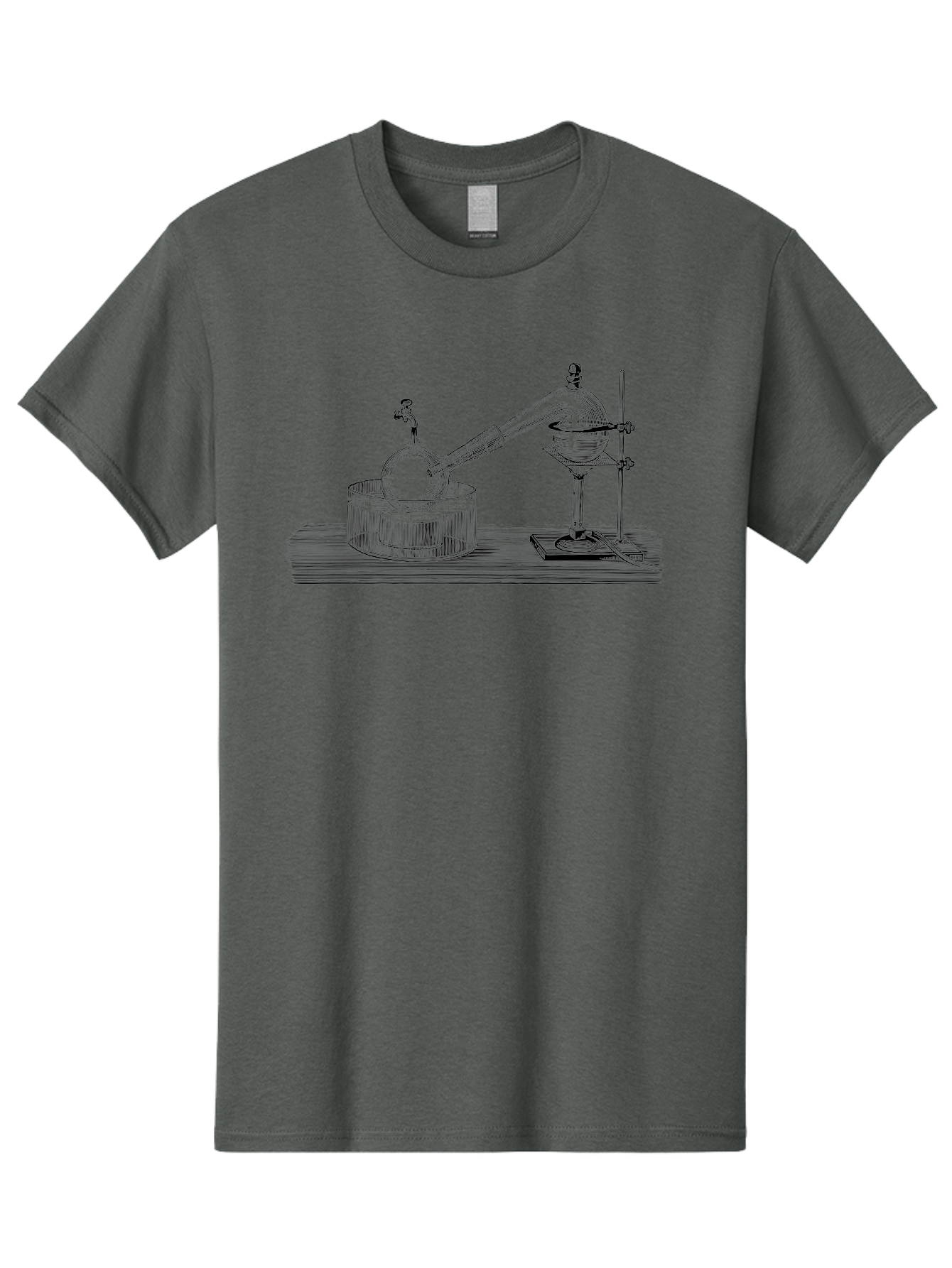 Laboratory-Equipment-7 Men'S Graphic Tee, 100% Cotton, Comfortable Casual Summer Wear, Machine Washable, Distillation Equipment, Laboratory Setup, Science Experiment, Chemistry, Glassware, Retort, Condenser, Laboratory Table Aad621 11