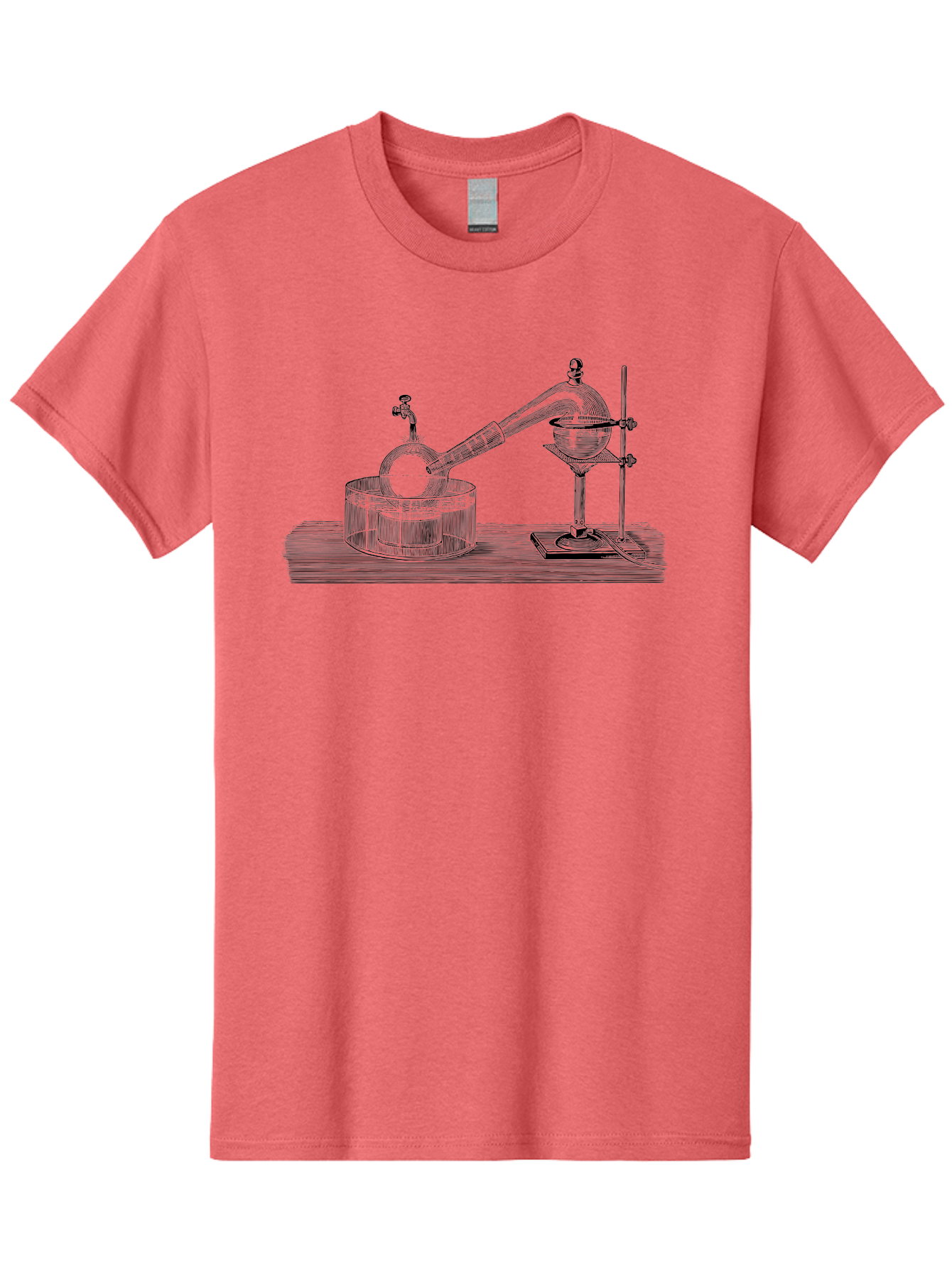 Laboratory-Equipment-7 Men'S Graphic Tee, 100% Cotton, Comfortable Casual Summer Wear, Machine Washable, Distillation Equipment, Laboratory Setup, Science Experiment, Chemistry, Glassware, Retort, Condenser, Laboratory Table Aad621 17