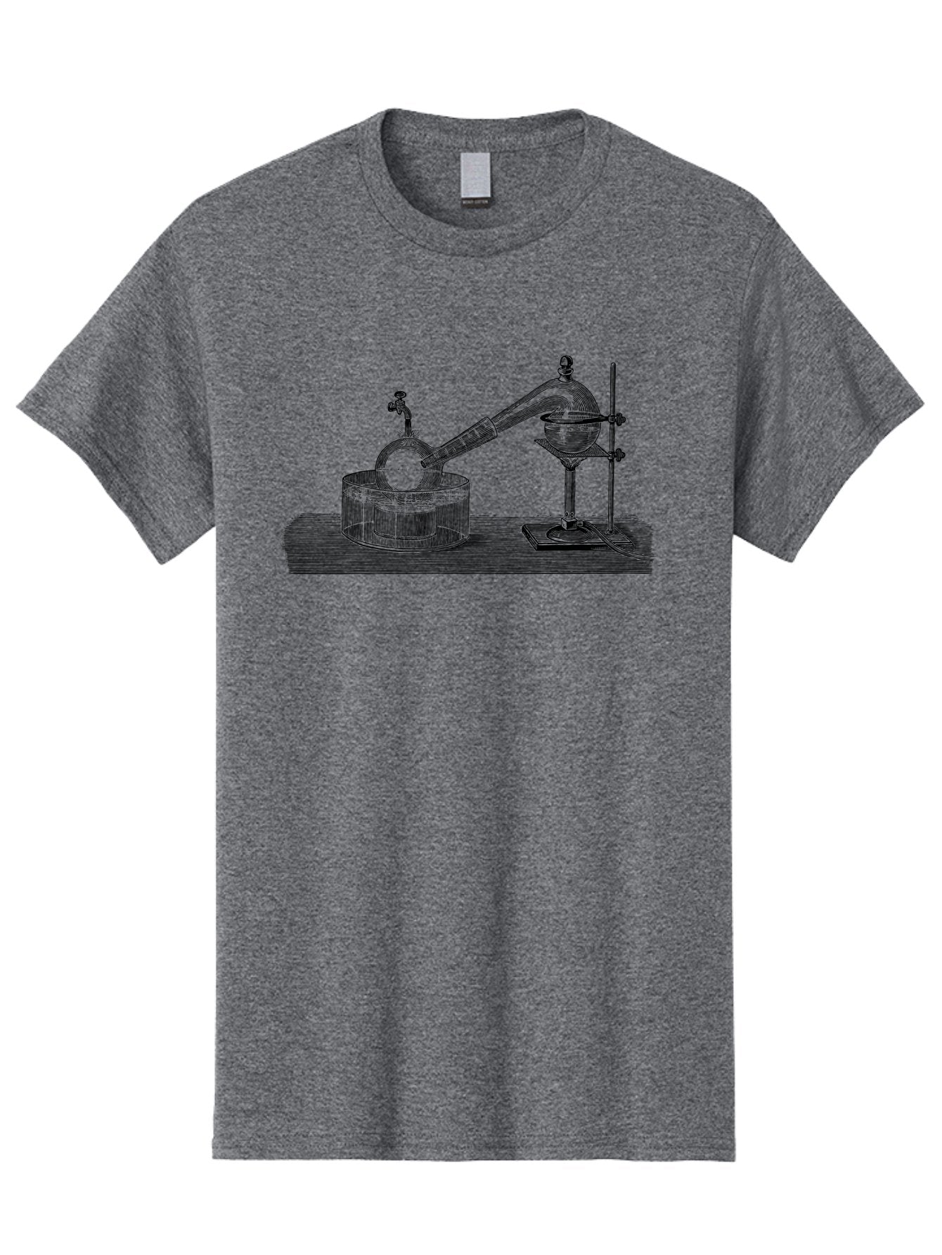 Laboratory-Equipment-7 Men'S Graphic Tee, 100% Cotton, Comfortable Casual Summer Wear, Machine Washable, Distillation Equipment, Laboratory Setup, Science Experiment, Chemistry, Glassware, Retort, Condenser, Laboratory Table Aad621 5