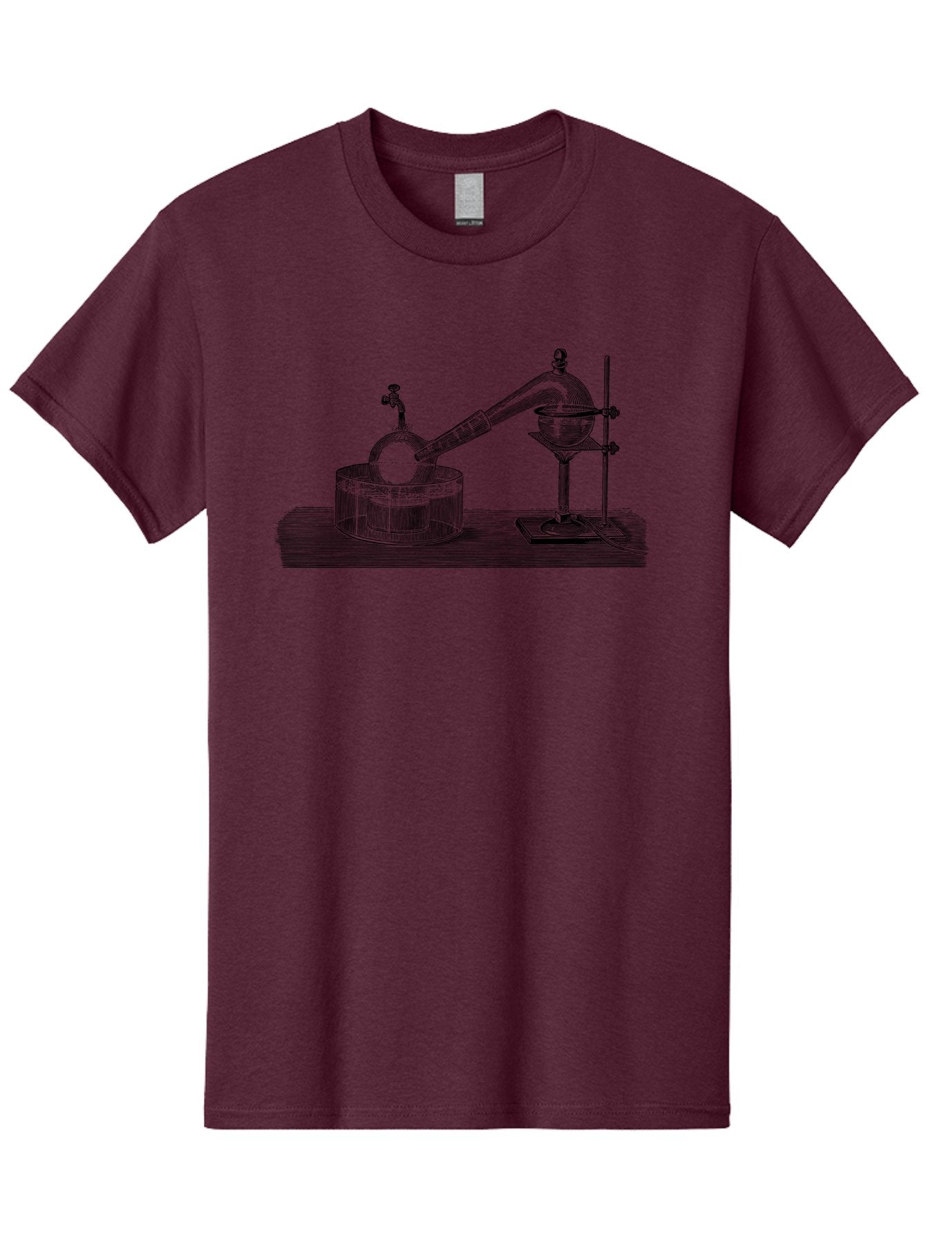 Laboratory-Equipment-7 Men'S Graphic Tee, 100% Cotton, Comfortable Casual Summer Wear, Machine Washable, Distillation Equipment, Laboratory Setup, Science Experiment, Chemistry, Glassware, Retort, Condenser, Laboratory Table Aad621 13