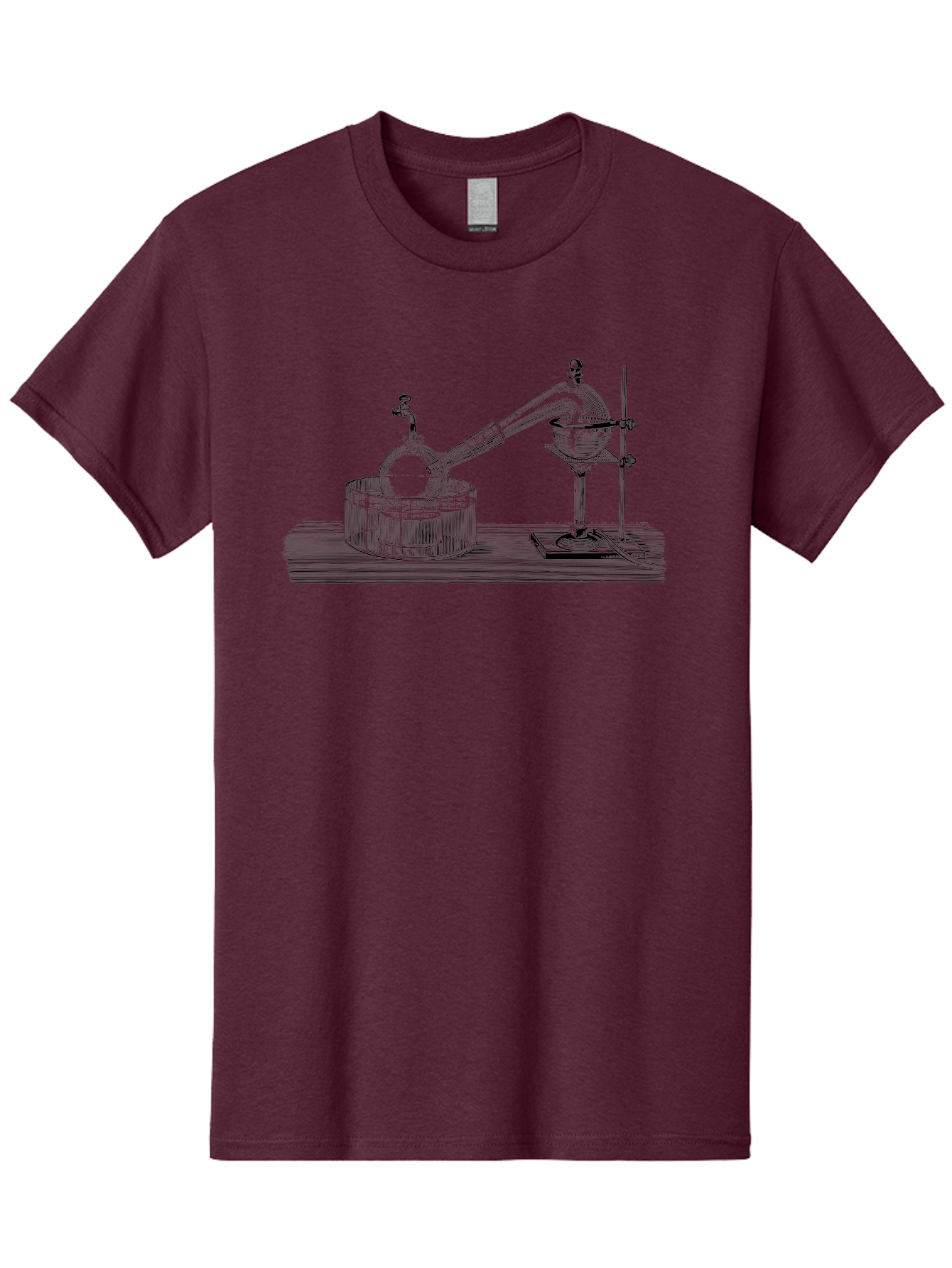 Laboratory-Equipment-7 Men'S Graphic Tee, 100% Cotton, Comfortable Casual Summer Wear, Machine Washable, Distillation Equipment, Laboratory Setup, Science Experiment, Chemistry, Glassware, Retort, Condenser, Laboratory Table Aad621 29