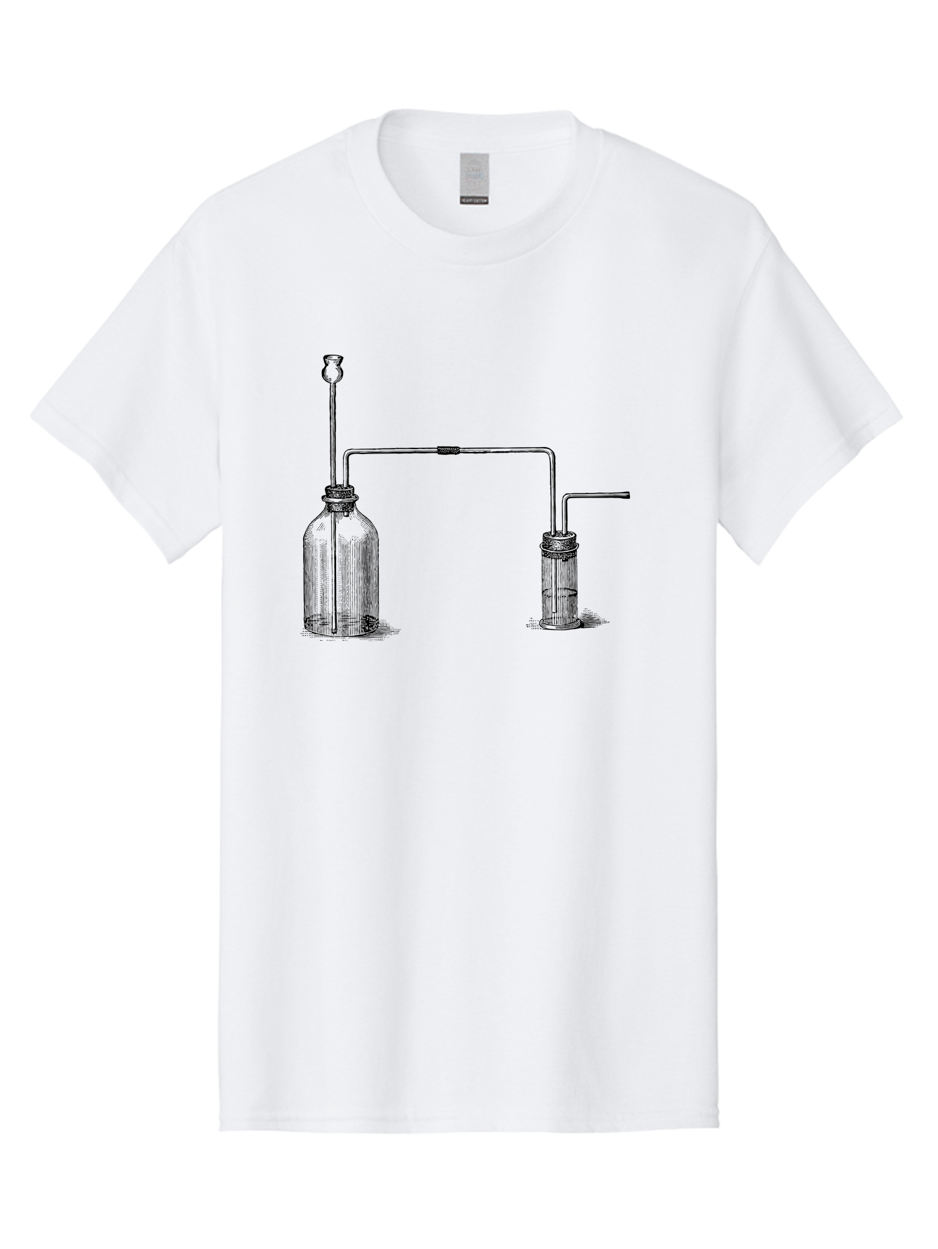 Laboratory-Equipment Men'S Graphic Tee, 100% Cotton, Comfortable Casual Summer Wear, Machine Washable, Laboratory Equipment, Scientific Apparatus, Glassware, Tubes, Bottles, Experimental Setup, Chemistry, Lab Setup, Equipment Connection Aad623 25