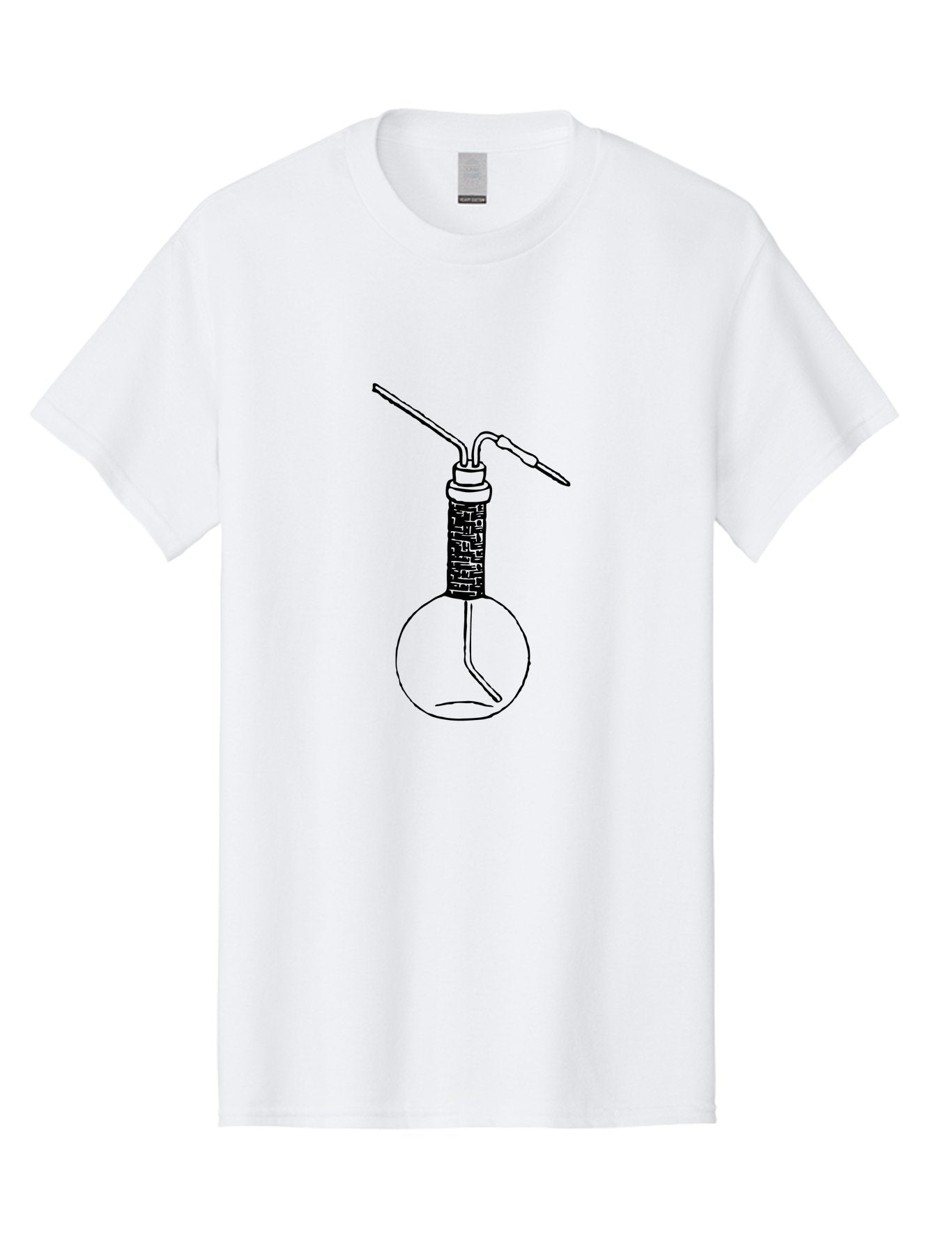 Laboratory-Flask-1 Men'S Graphic Tee, 100% Cotton, Comfortable Casual Summer Wear, Machine Washable, Laboratory Equipment, Science Lab, Chemistry Experiment, Glassware, Scientific Research, Flask With Tube, Laboratory Setup Aad624