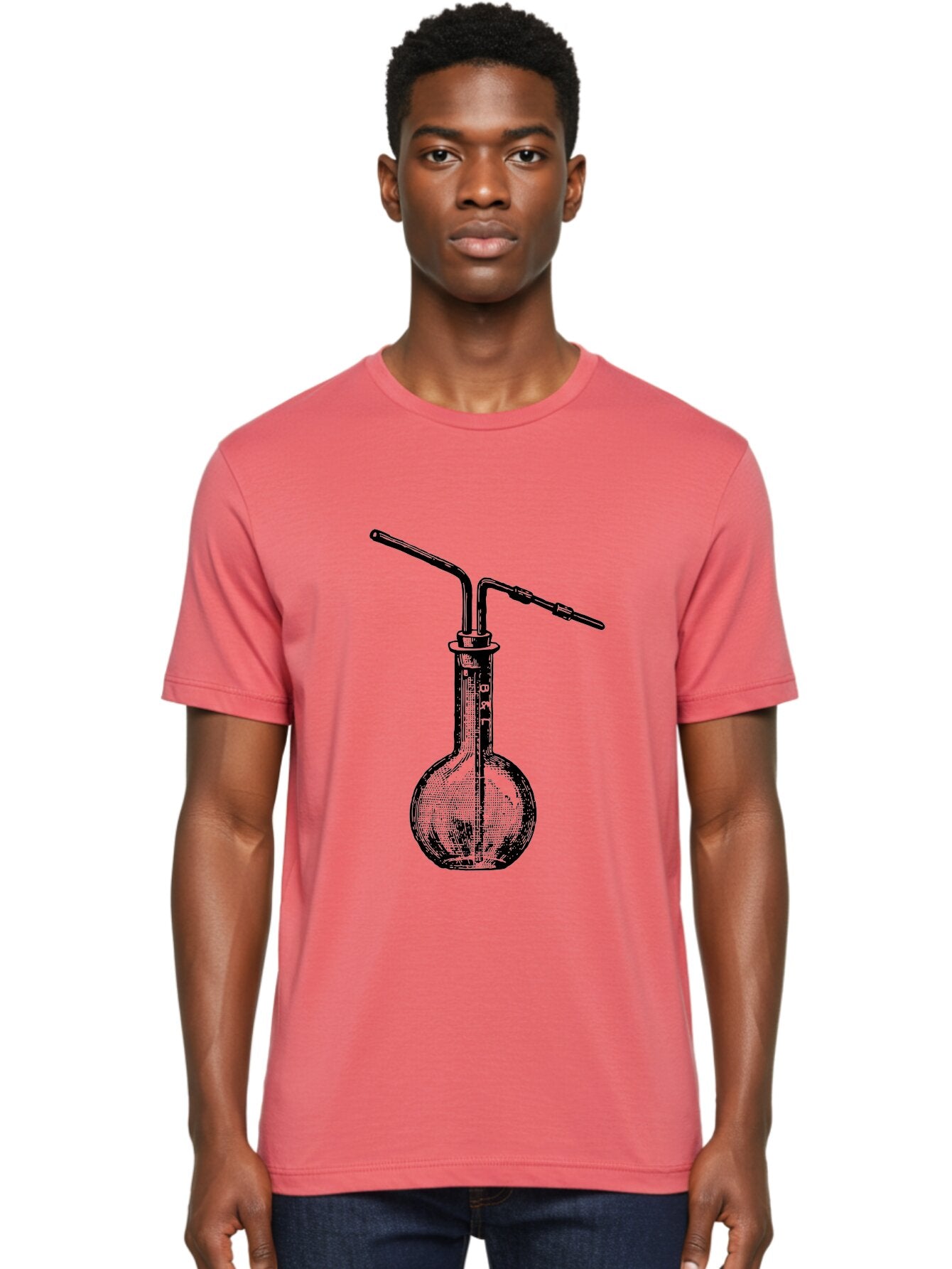 Laboratory-Flask-2 Men'S Graphic Tee, 100% Cotton, Comfortable Casual Summer Wear, Machine Washable, Laboratory Equipment, Scientific Glassware, Chemistry Apparatus, Flask With Tubes, Experimental Setup, Lab Supplies, Research Tools Aad625 27