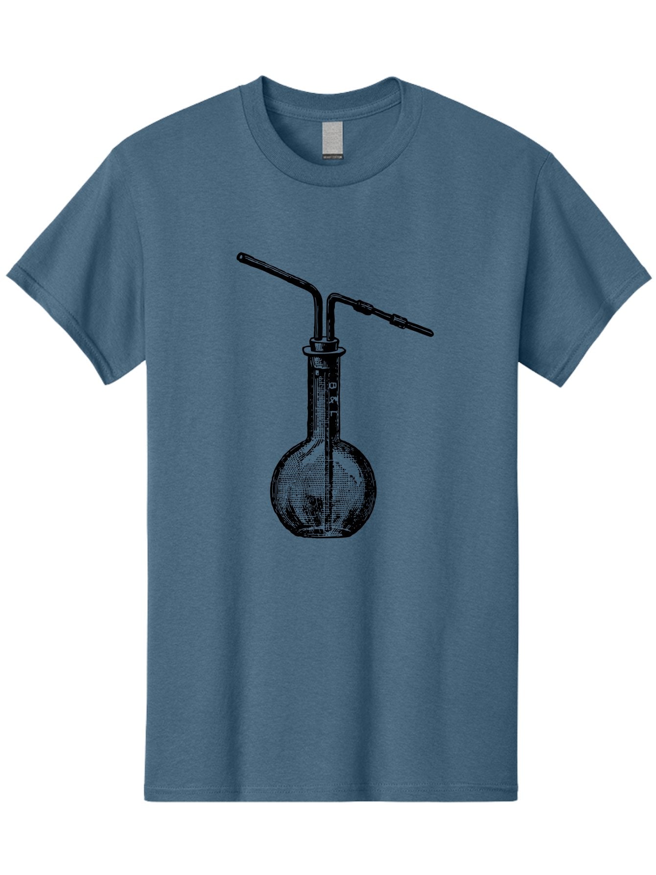 Laboratory-Flask-2 Men'S Graphic Tee, 100% Cotton, Comfortable Casual Summer Wear, Machine Washable, Laboratory Equipment, Scientific Glassware, Chemistry Apparatus, Flask With Tubes, Experimental Setup, Lab Supplies, Research Tools Aad625 5