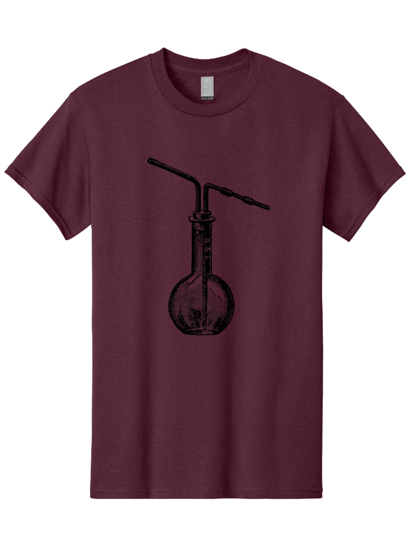 Laboratory-Flask-2 Men'S Graphic Tee, 100% Cotton, Comfortable Casual Summer Wear, Machine Washable, Laboratory Equipment, Scientific Glassware, Chemistry Apparatus, Flask With Tubes, Experimental Setup, Lab Supplies, Research Tools Aad625