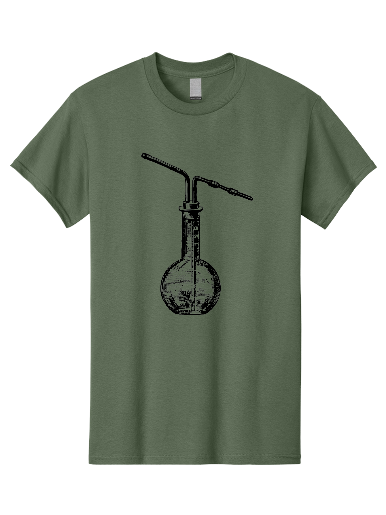 Laboratory-Flask-2 Men'S Graphic Tee, 100% Cotton, Comfortable Casual Summer Wear, Machine Washable, Laboratory Equipment, Scientific Glassware, Chemistry Apparatus, Flask With Tubes, Experimental Setup, Lab Supplies, Research Tools Aad625