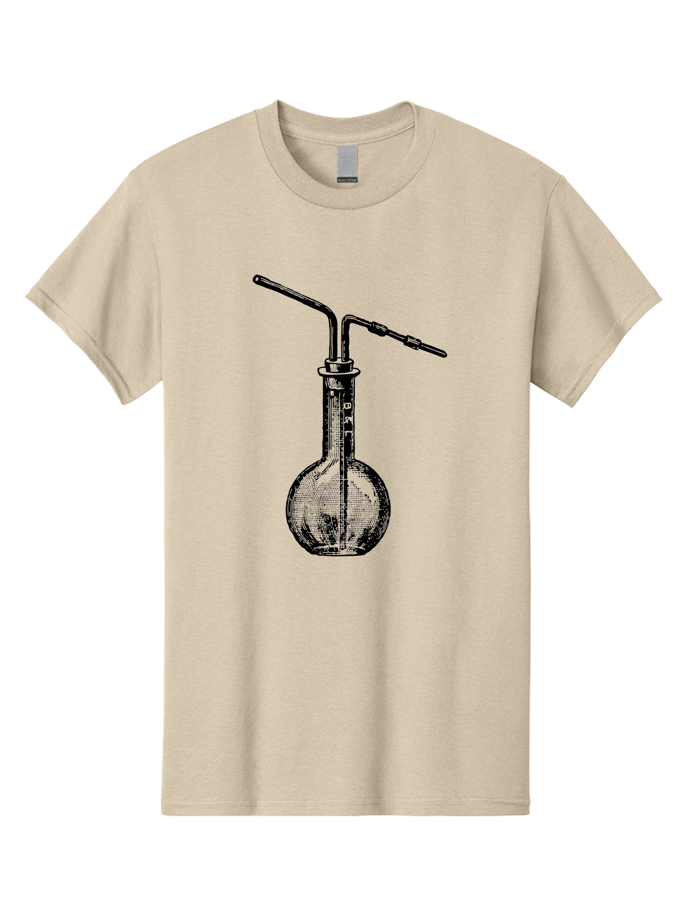 Laboratory-Flask-2 Men'S Graphic Tee, 100% Cotton, Comfortable Casual Summer Wear, Machine Washable, Laboratory Equipment, Scientific Glassware, Chemistry Apparatus, Flask With Tubes, Experimental Setup, Lab Supplies, Research Tools Aad625 23