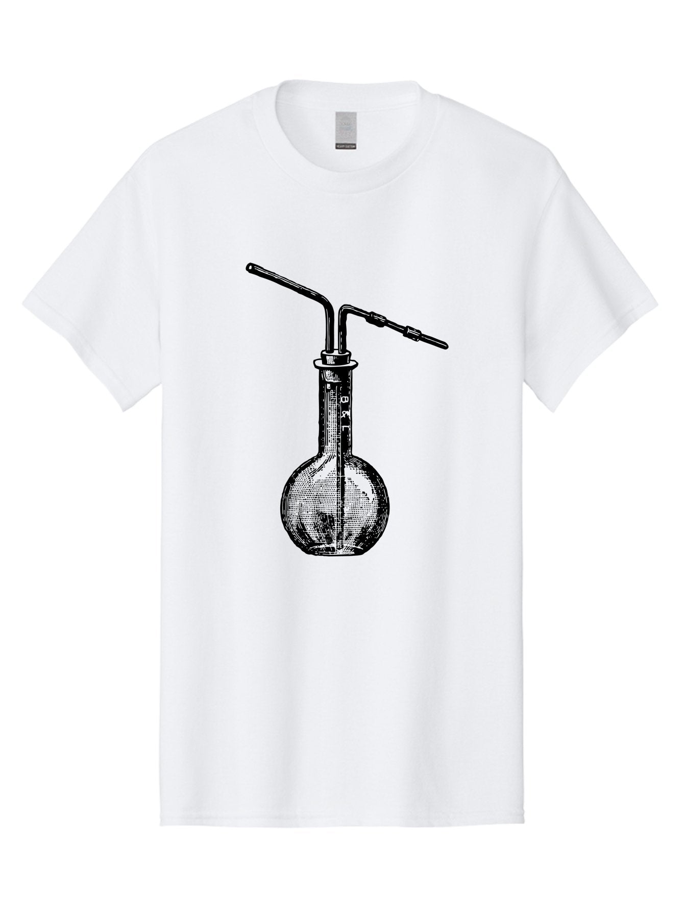 Laboratory-Flask-2 Men'S Graphic Tee, 100% Cotton, Comfortable Casual Summer Wear, Machine Washable, Laboratory Equipment, Scientific Glassware, Chemistry Apparatus, Flask With Tubes, Experimental Setup, Lab Supplies, Research Tools Aad625 6