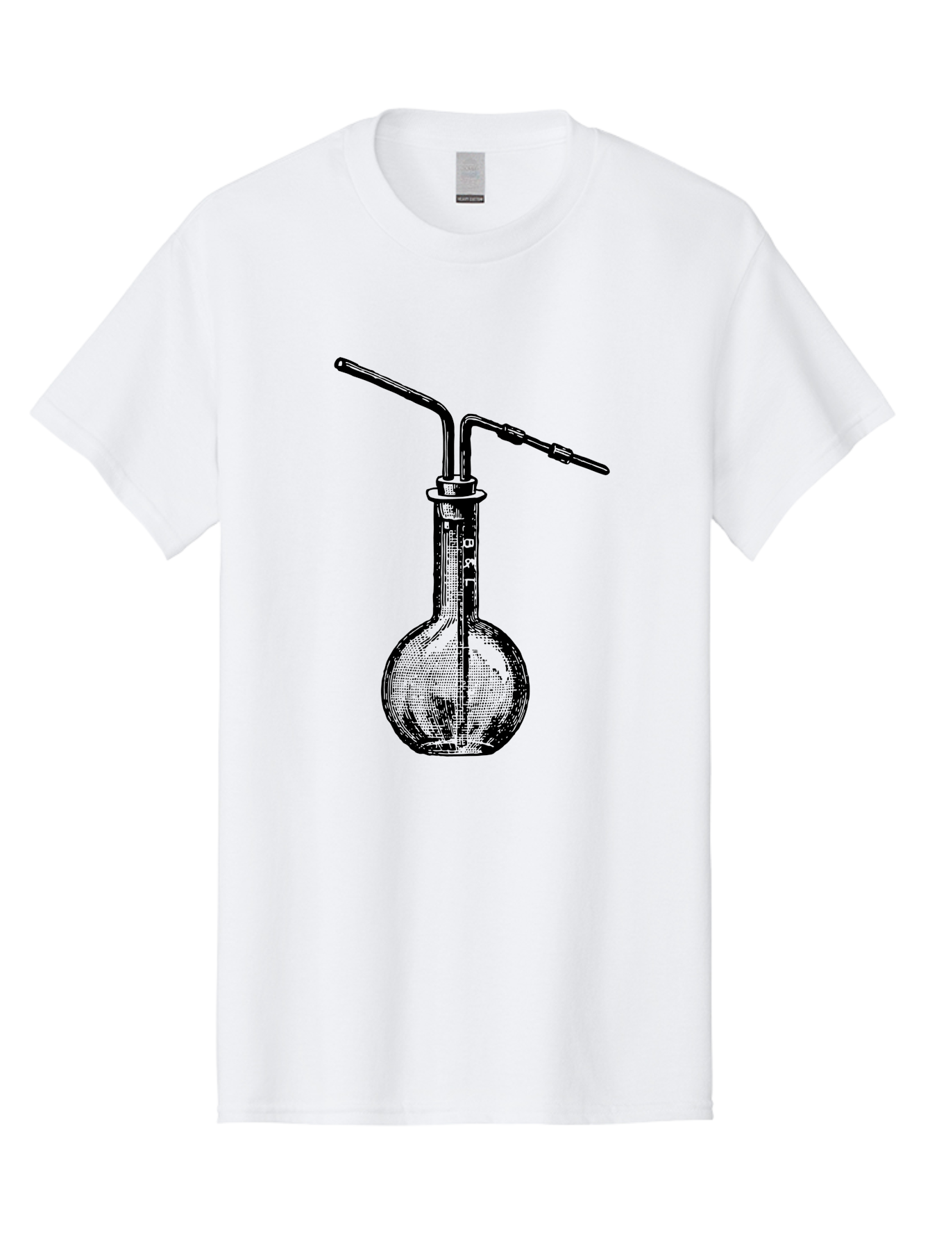 Laboratory-Flask-2 Men'S Graphic Tee, 100% Cotton, Comfortable Casual Summer Wear, Machine Washable, Laboratory Equipment, Scientific Glassware, Chemistry Apparatus, Flask With Tubes, Experimental Setup, Lab Supplies, Research Tools Aad625 13
