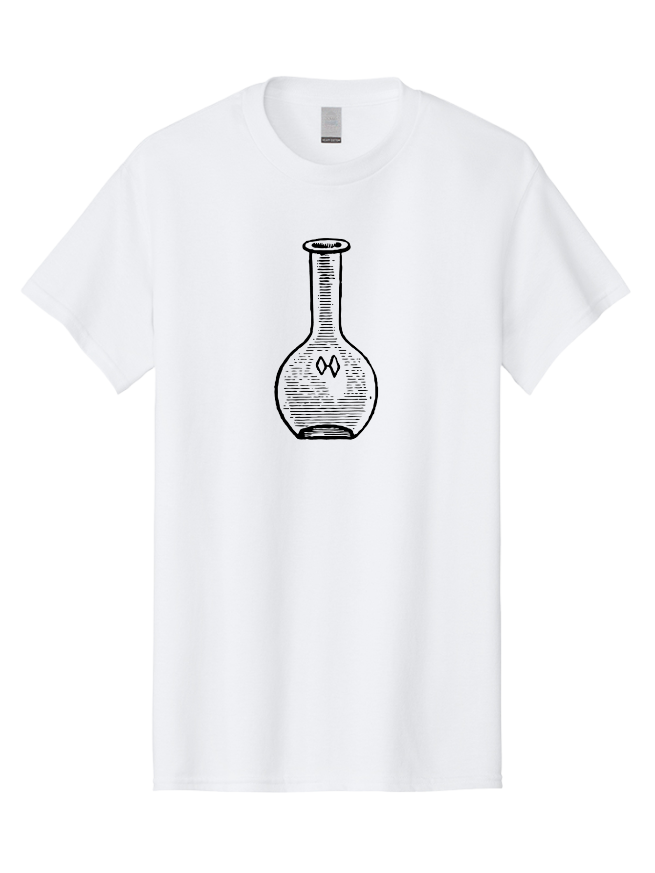 Laboratory-Flask-3 Men'S Graphic Tee, 100% Cotton, Comfortable Casual Summer Wear, Machine Washable, Laboratory Equipment, Scientific Glassware, Vintage Bottle Design, Sketch Illustration, Black Outline, Simple Shapes, Chemical Container, Aad626 19