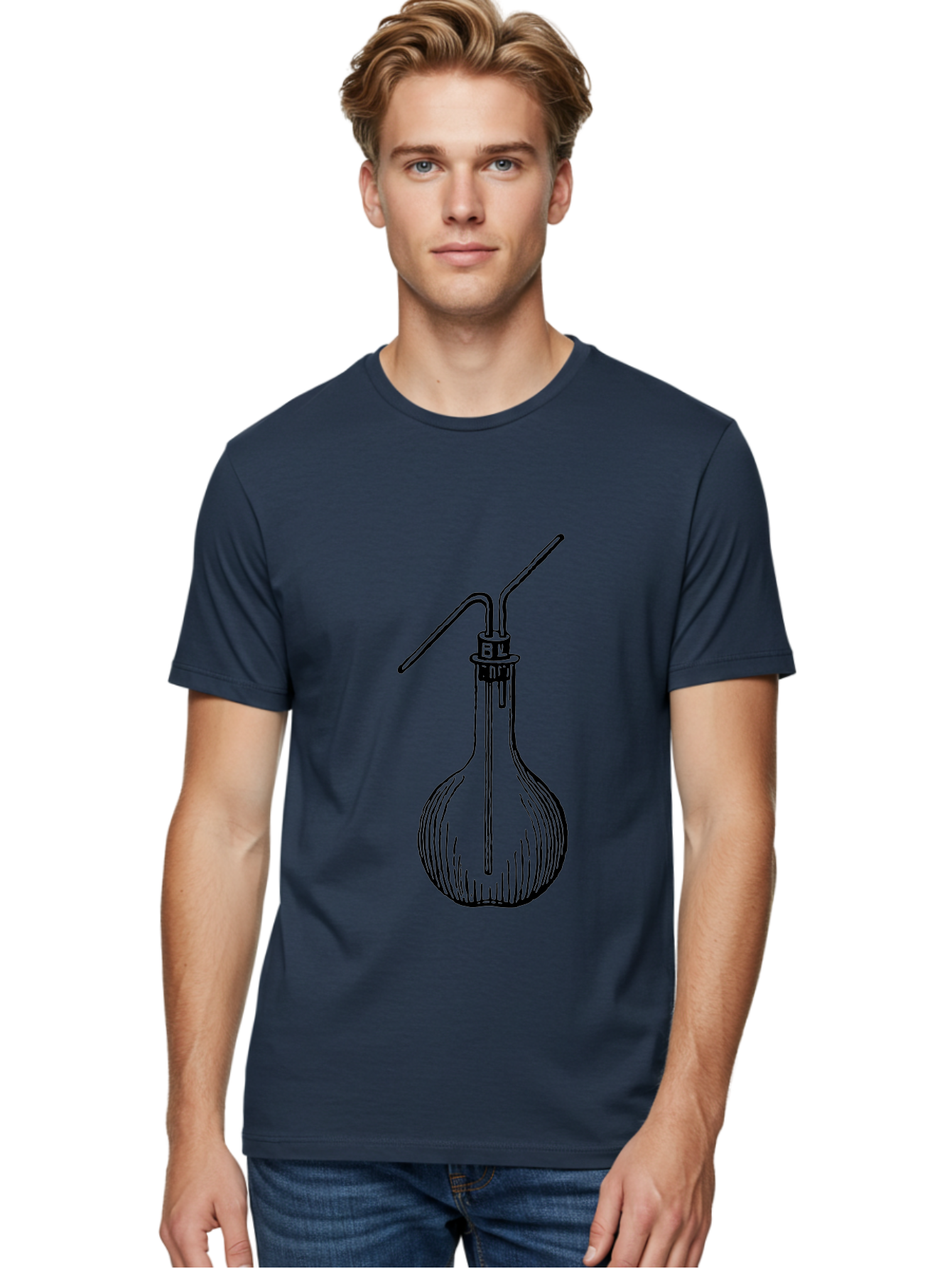 Laboratory-Flask Men'S Graphic Tee, 100% Cotton, Comfortable Casual Summer Wear, Machine Washable, Laboratory Equipment, Scientific Apparatus, Glass Flask, Chemistry Lab, Distillation Device, Experimental Setup, Vintage Illustration Aad627 28