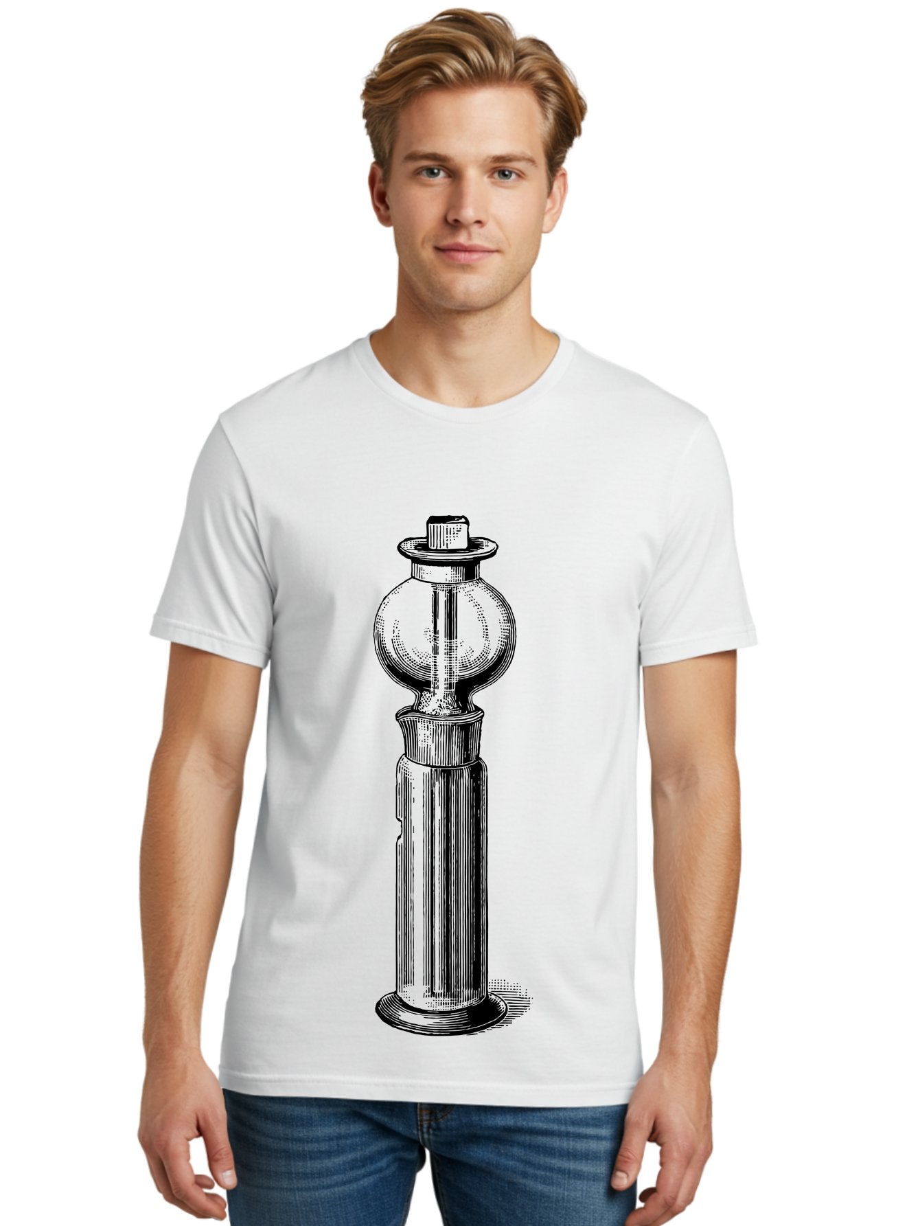 Lamp-Post Men'S Graphic Tee, 100% Cotton, Comfortable Casual Summer Wear, Machine Washable, Vintage Lamp Post, Street Lamp, Antique Lighting, Classic Design, Traditional Style, Ornate Details, Historic Architecture Aad628 30