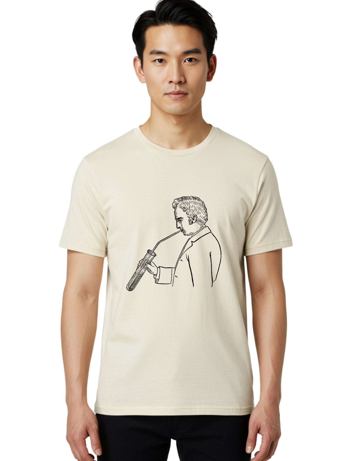 Man-Smoking-Pipe Men'S Graphic Tee, 100% Cotton, Comfortable Casual Summer Wear, Machine Washable, Man Holding Blowtorch, Vintage Illustration, Retro Artwork, Skilled Craftsman, Tool Usage, Industrial Work, Diy Projects, Craftsmanship, Aad631 18