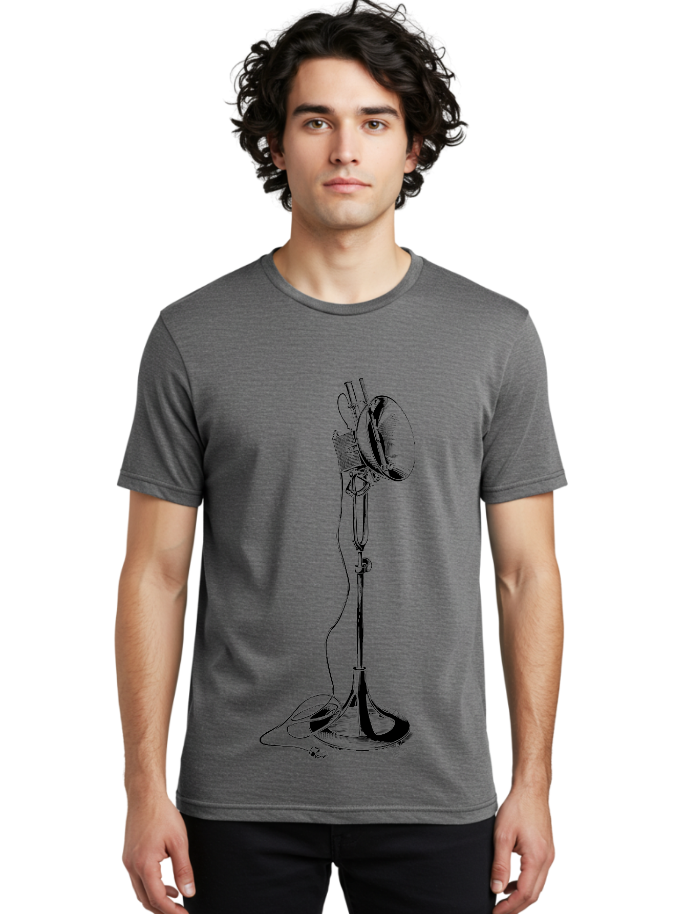 Microphone-Stand Men'S Graphic Tee, 100% Cotton, Comfortable Casual Summer Wear, Machine Washable, Studio Lighting, Photography Equipment, Adjustable Lamp, Cable Management, Professional Photography, Still Life Photography, High-Key Lighting, Aad635 6