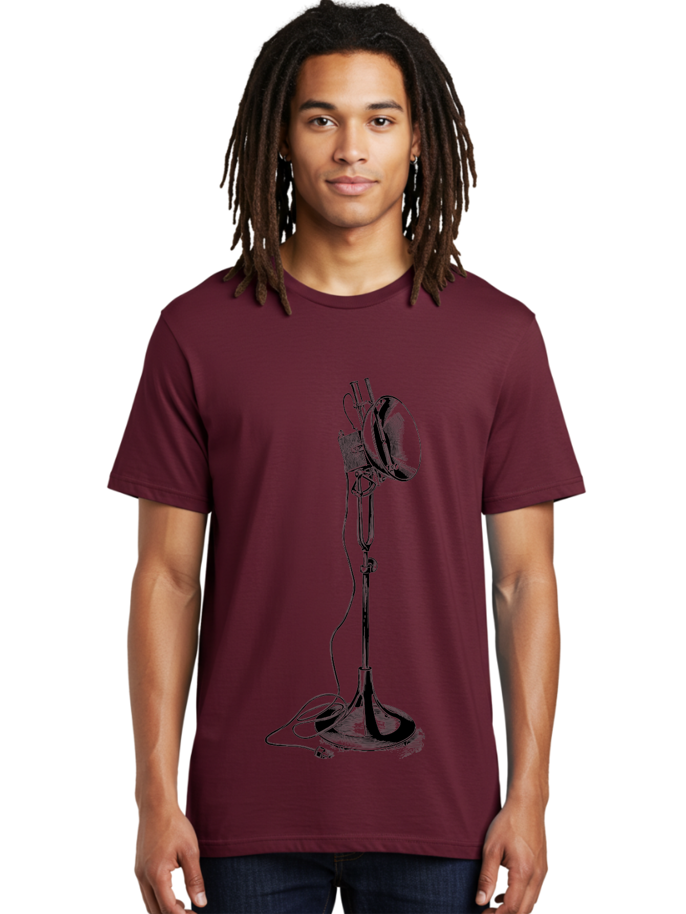 Microphone-Stand Men'S Graphic Tee, 100% Cotton, Comfortable Casual Summer Wear, Machine Washable, Studio Lighting, Photography Equipment, Adjustable Lamp, Cable Management, Professional Photography, Still Life Photography, High-Key Lighting, Aad635 12