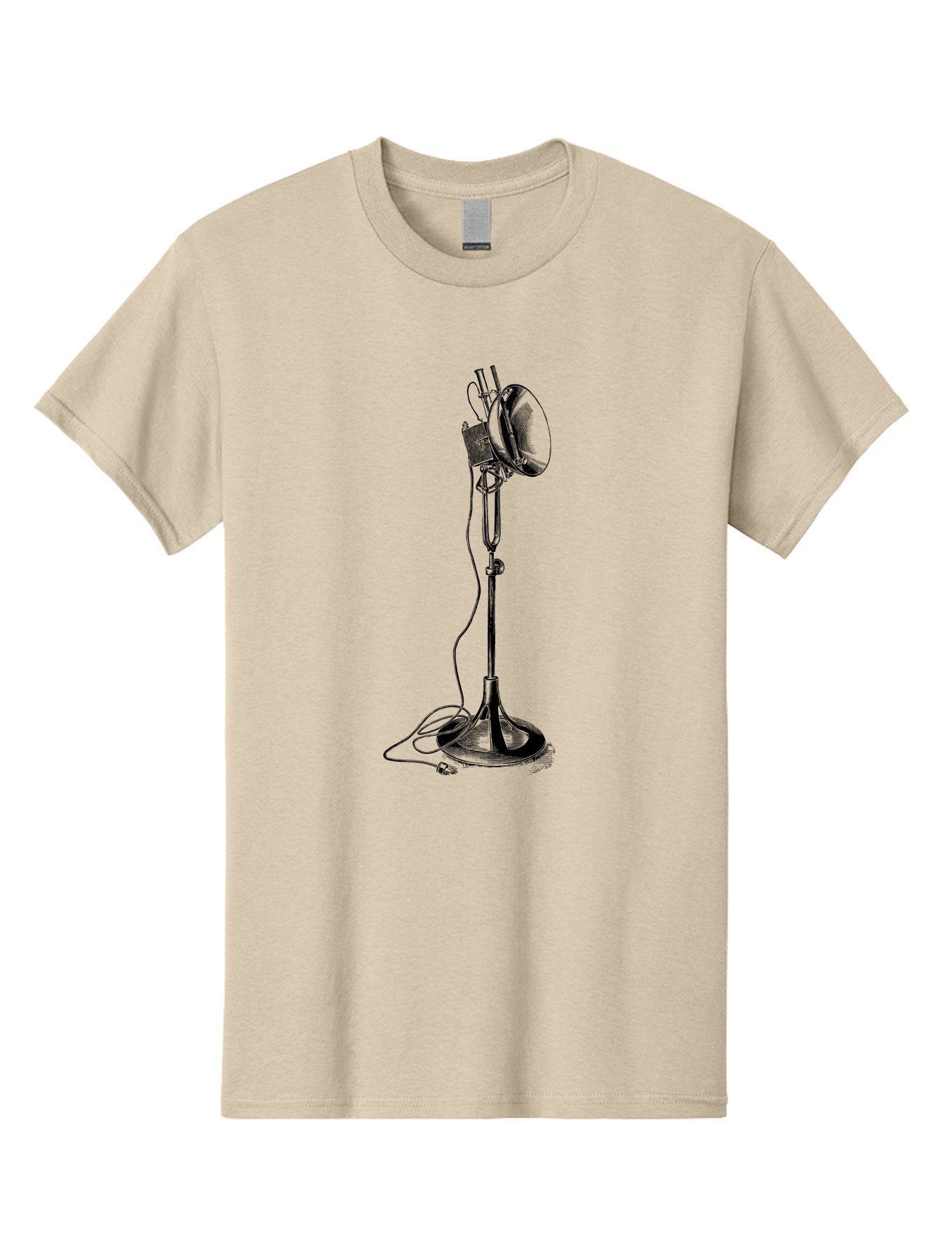 Microphone-Stand Men'S Graphic Tee, 100% Cotton, Comfortable Casual Summer Wear, Machine Washable, Studio Lighting, Photography Equipment, Adjustable Lamp, Cable Management, Professional Photography, Still Life Photography, High-Key Lighting, Aad635 10
